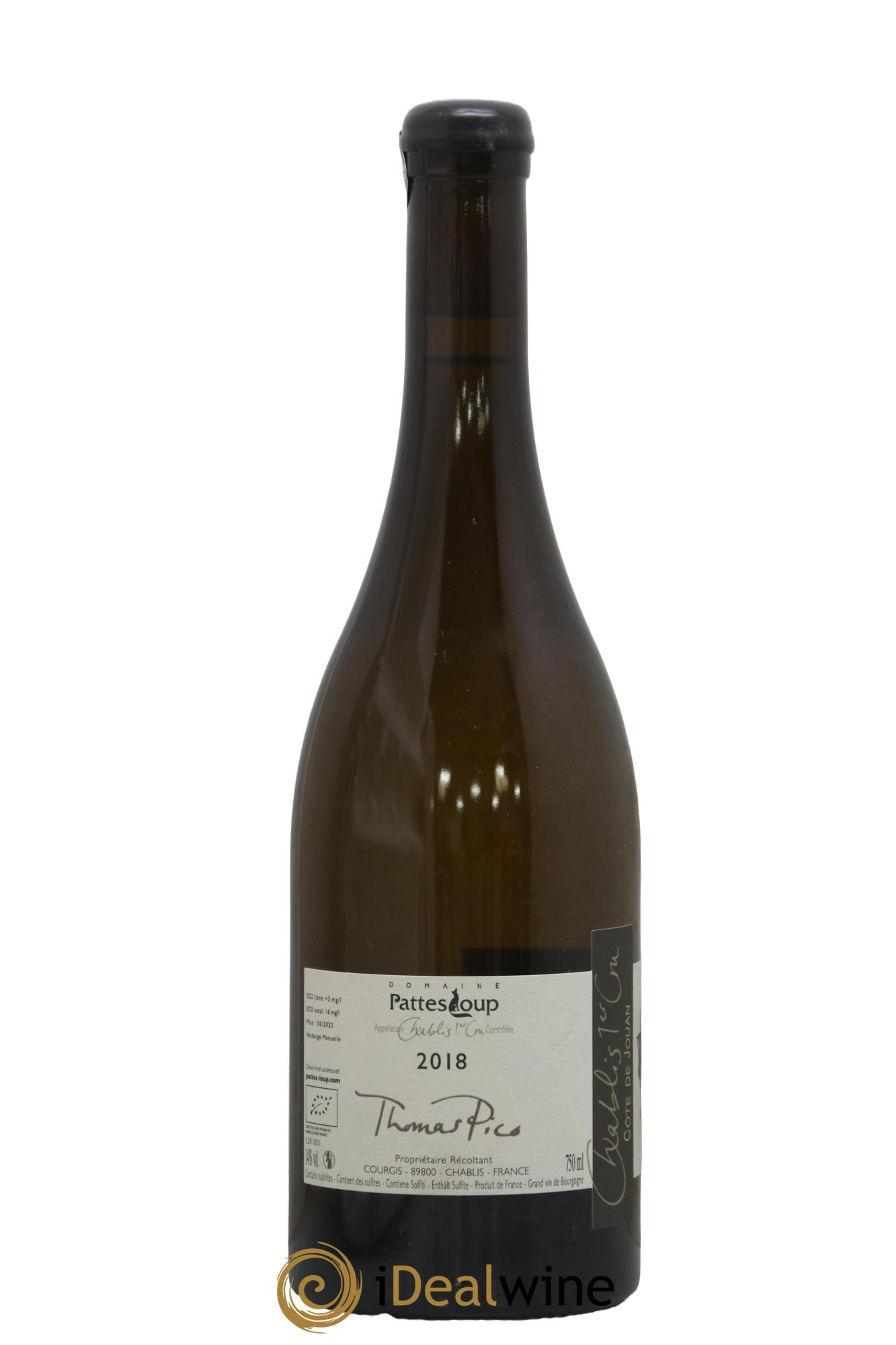 Chablis 1er Cru Côte de Jouan Pattes Loup (Domaine) 2018 - Lot de 1 bouteille - 1
