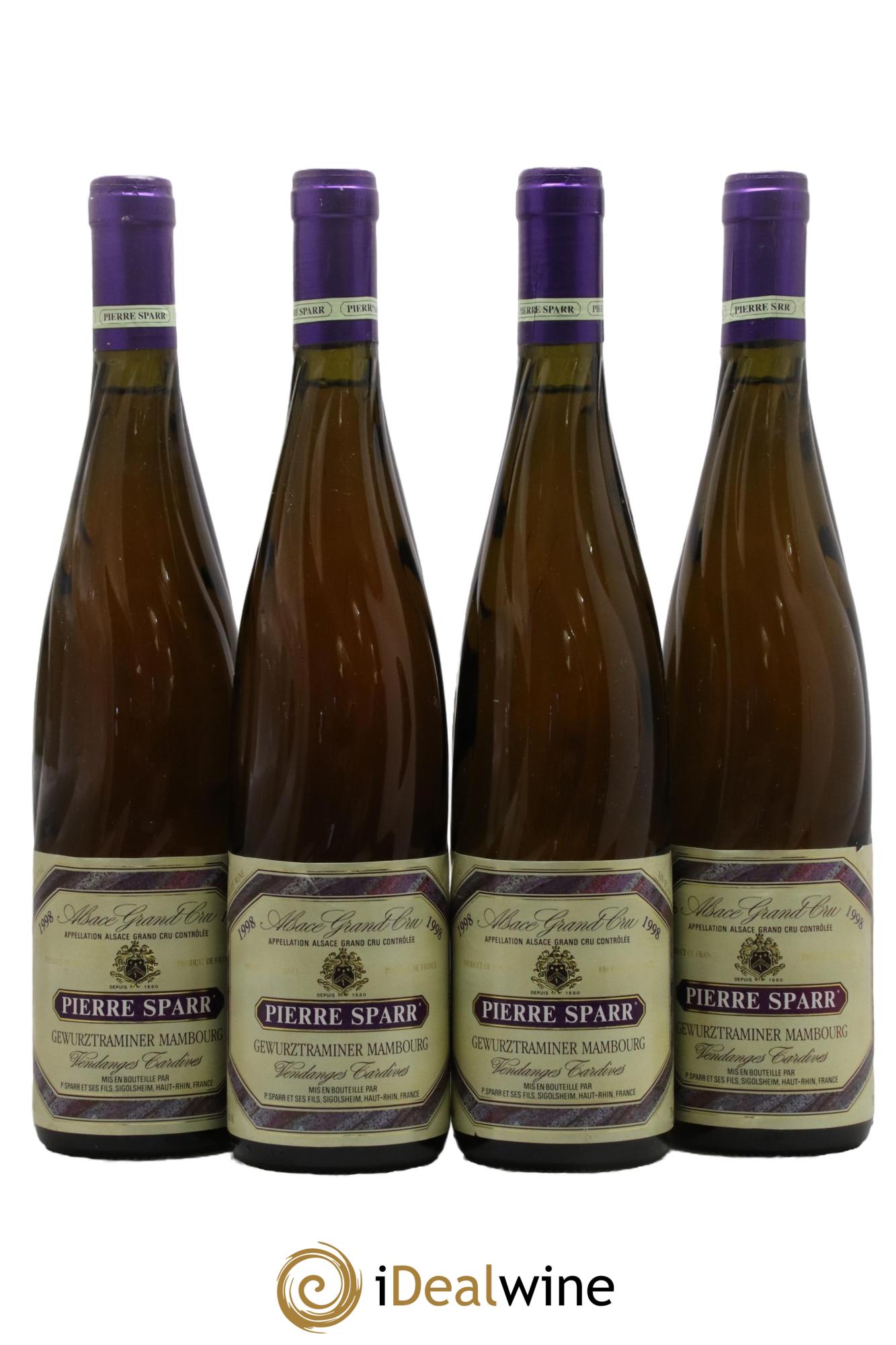 Alsace Grand Cru Mambourg Gewurztraminer Vendanges Tardives Pierre Sparr  1998 - Posten von 4 Flaschen - 0