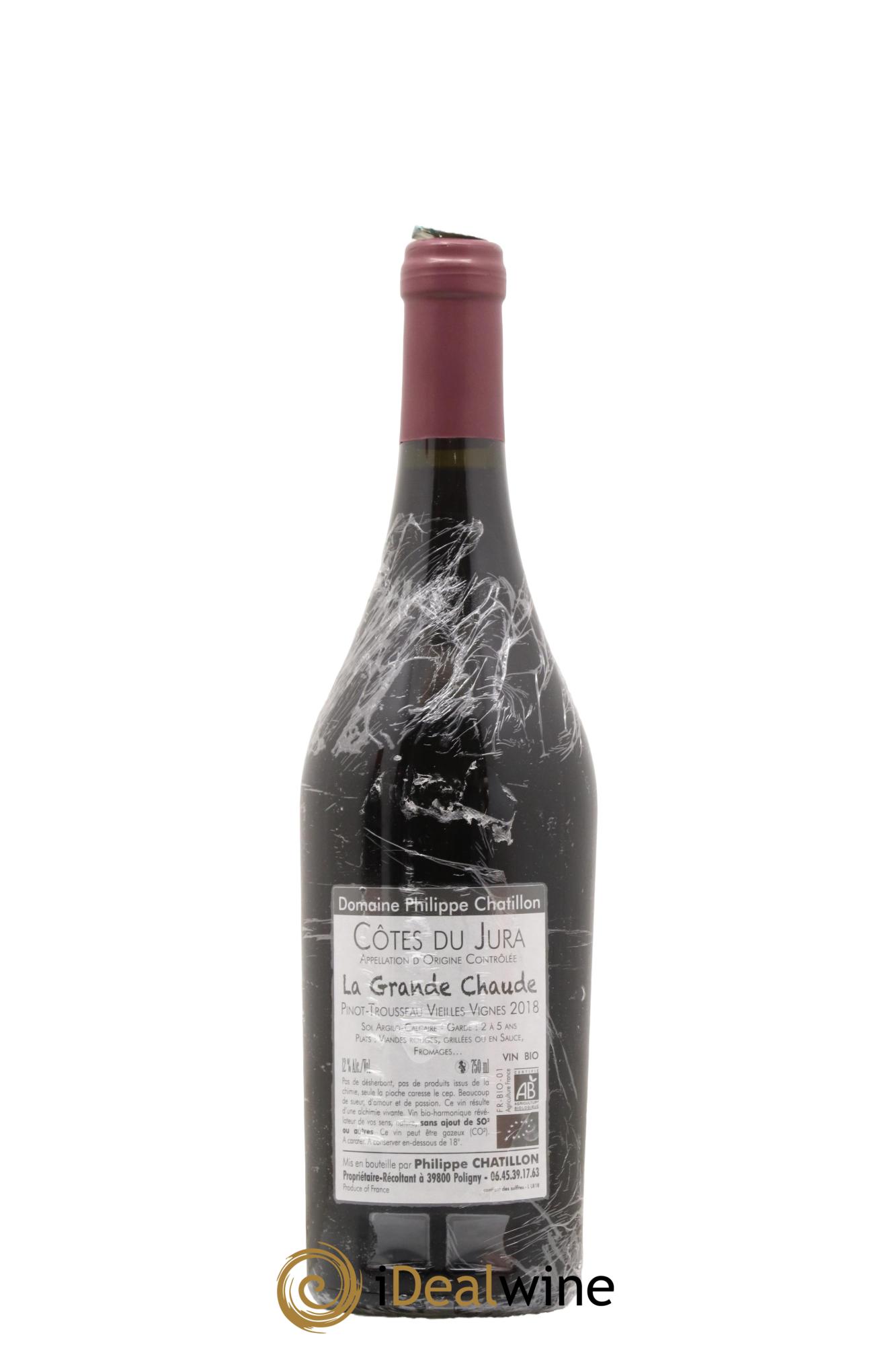 Côtes du Jura Pinot Trousseau Vieilles Vignes La Grande Chaude Philippe Chatillon 2018 - Lotto di 1 bottiglia - 1
