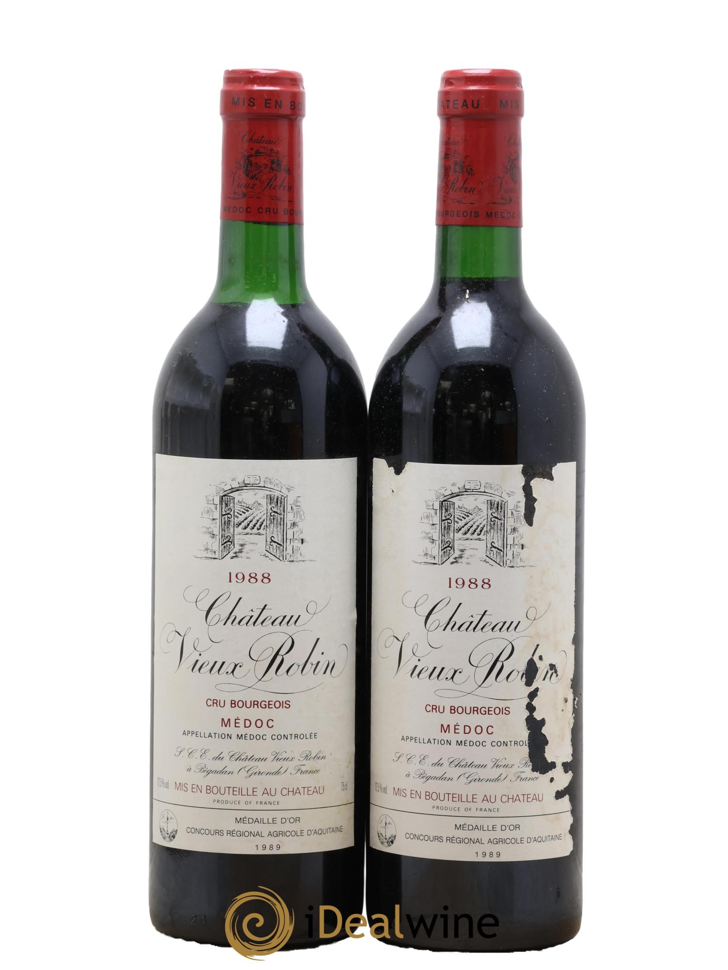 Château Vieux Robin Cru Bourgeois 1988 - Lot de 2 bouteilles - 0