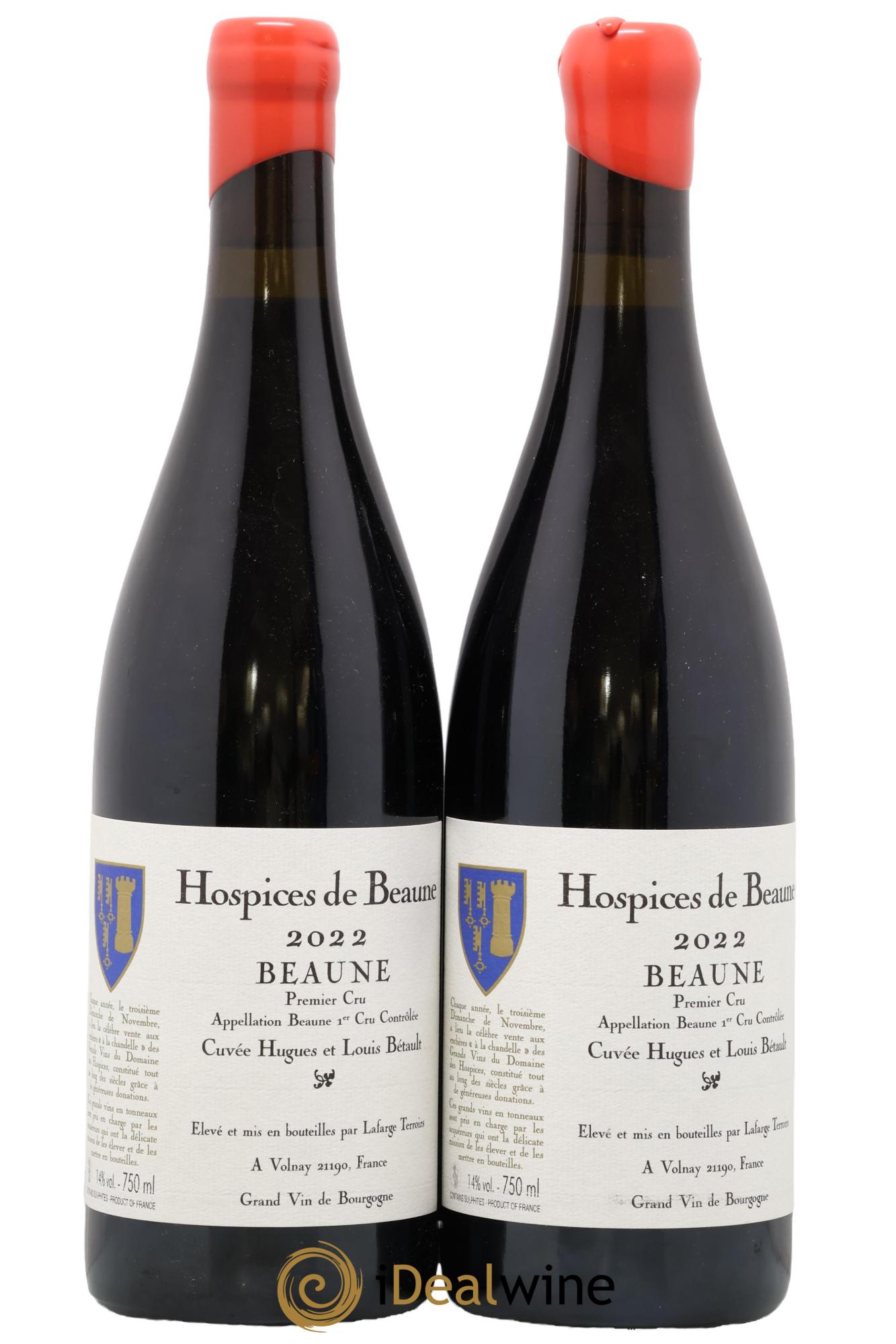Beaune 1er Cru cuvée Hugues et Louis Bétault Hospices de Beaune Lafarge 2022 - Lot de 2 bouteilles - 0