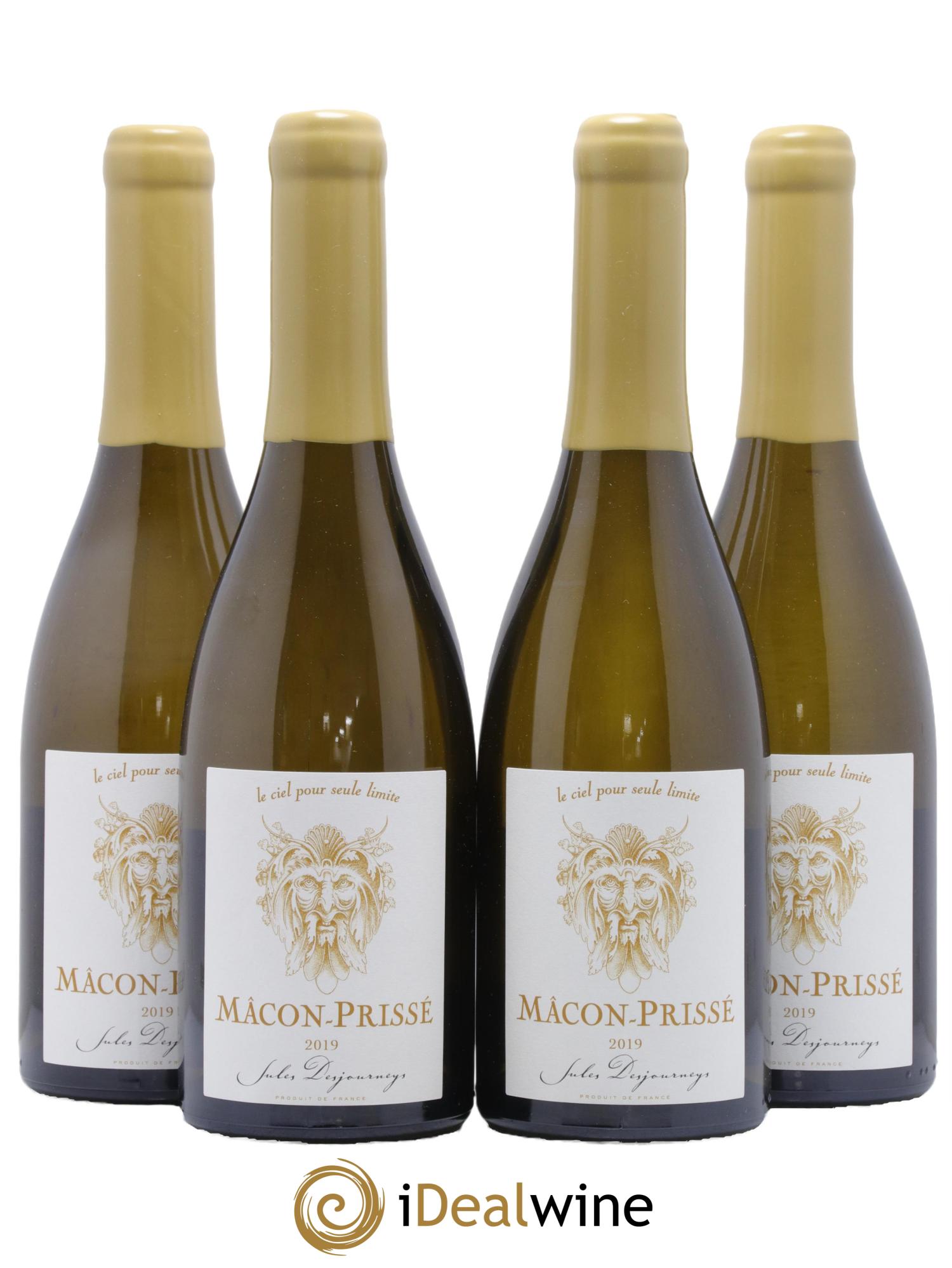 Mâcon Prissé En Chailloux Domaine Jules Desjourneys 2019 - Lot de 4 bouteilles - 0