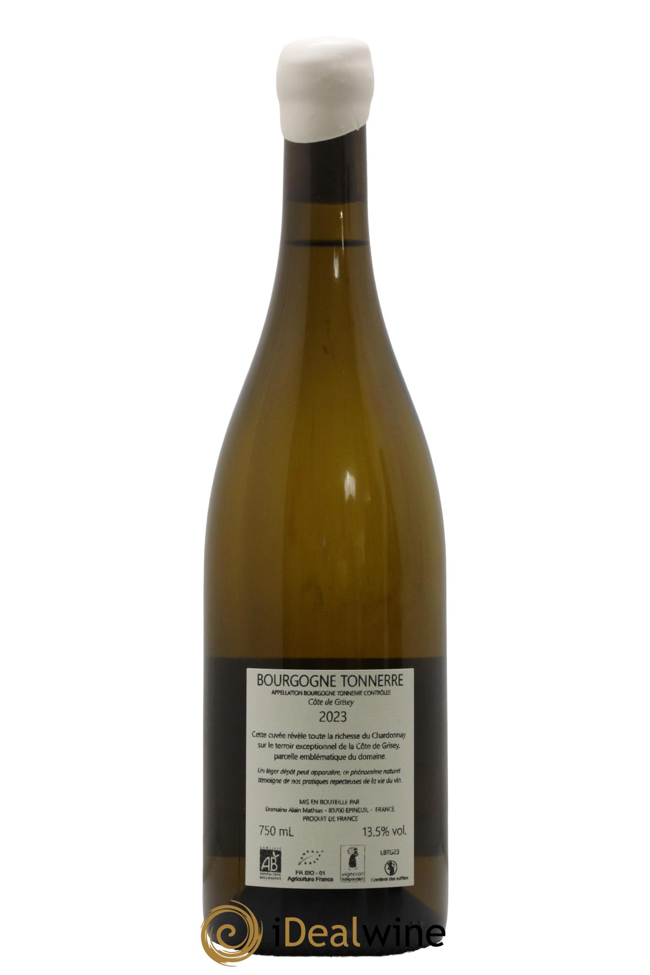 Bourgogne Tonnerre Côte de Grisey Alain Mathias 2023 - Lot de 1 bouteille - 1