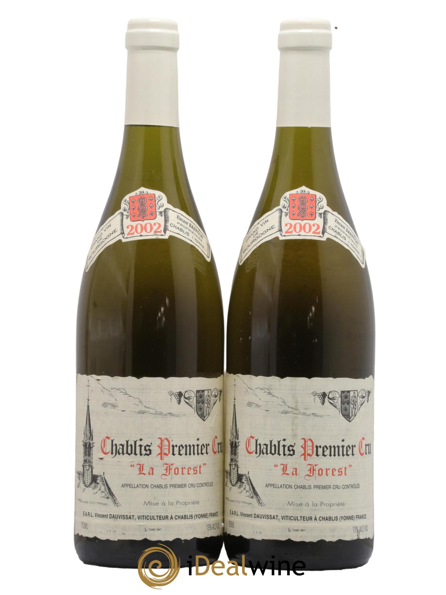 Chablis 1er Cru La Forest Vincent Dauvissat (Domaine) 2002 - Lot de 2 bouteilles - 0
