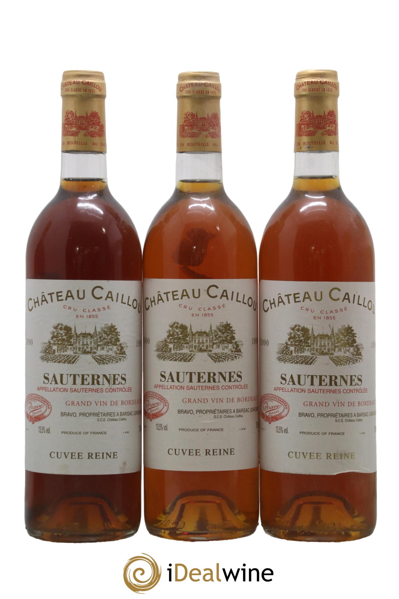 Château Caillou 2ème Grand Cru Classé Cuvée Reine 1990 - Lotto di 3 bottiglie - 0