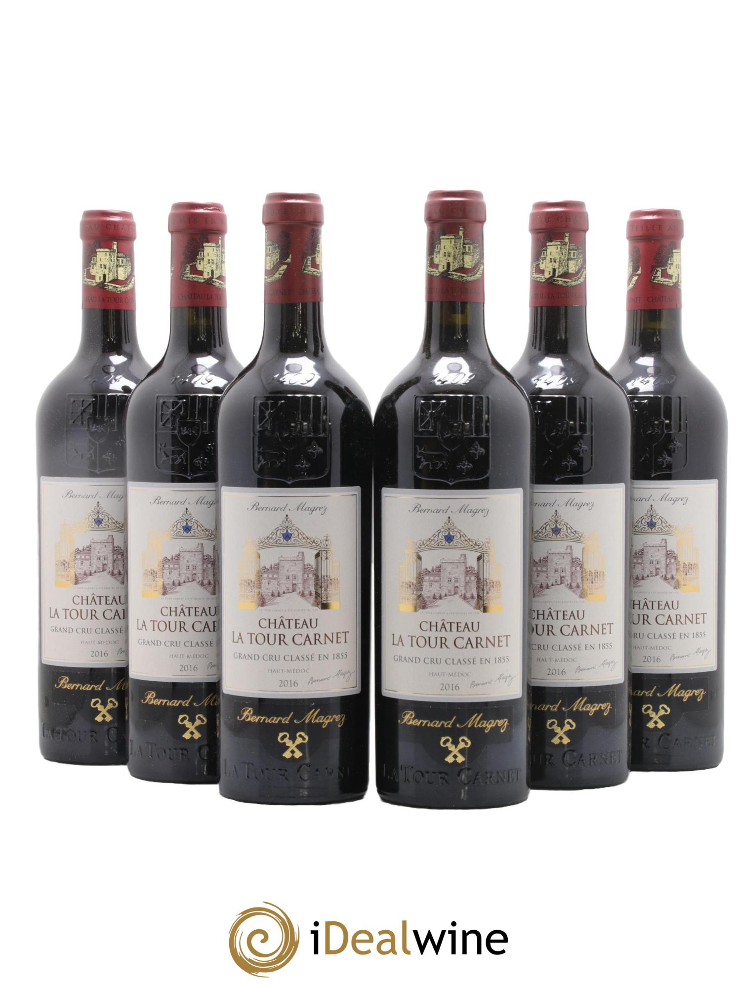 Château la Tour Carnet 4ème Grand Cru Classé 2016 - Lot of 6 bottles - 0