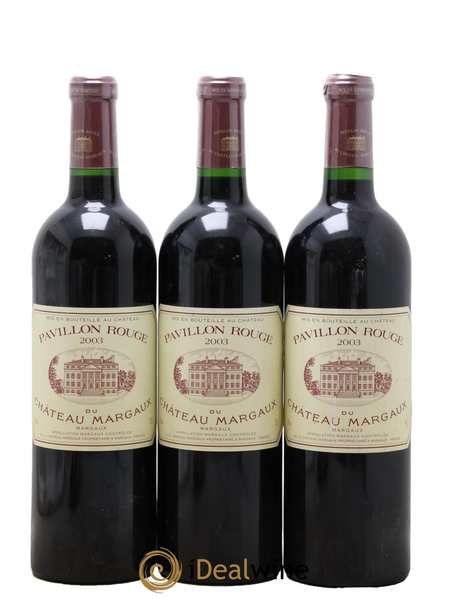 Pavillon Rouge du Château Margaux Second Vin 2003 - Lot de 3 bouteilles - 0