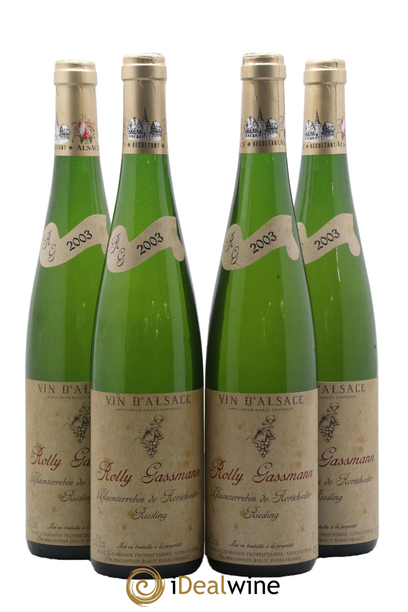 Alsace Riesling Plaenzerreben de Rorschwihr Rolly-Gassmann 2003 - Lotto di 4 bottiglie - 0