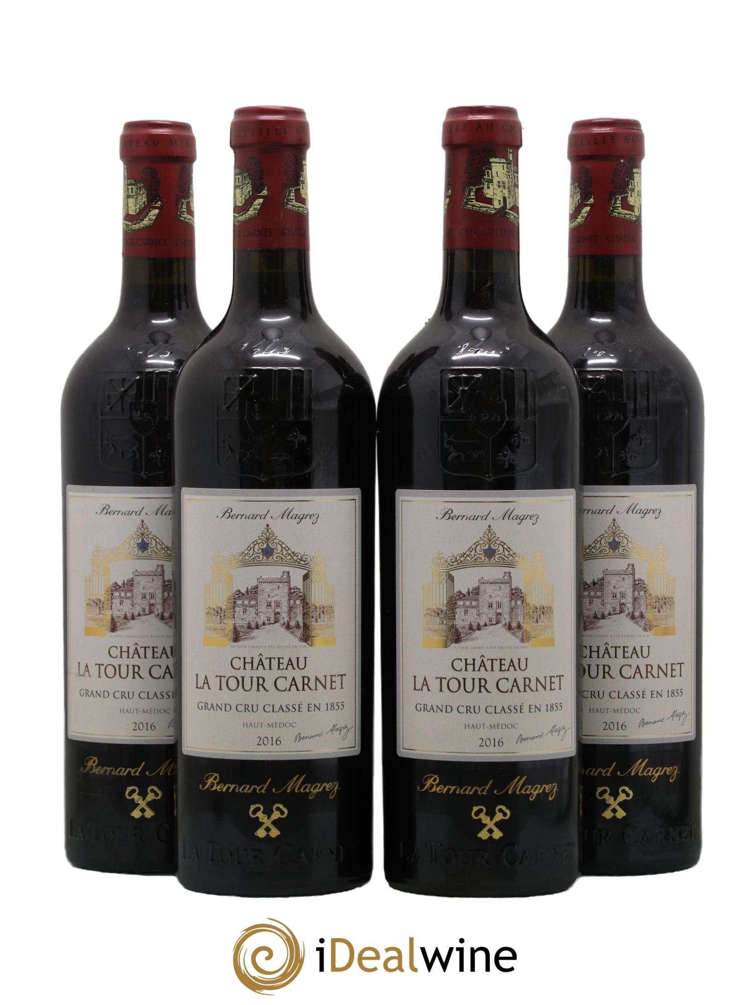 Château la Tour Carnet 4ème Grand Cru Classé 2016 - Lot of 4 bottles - 0