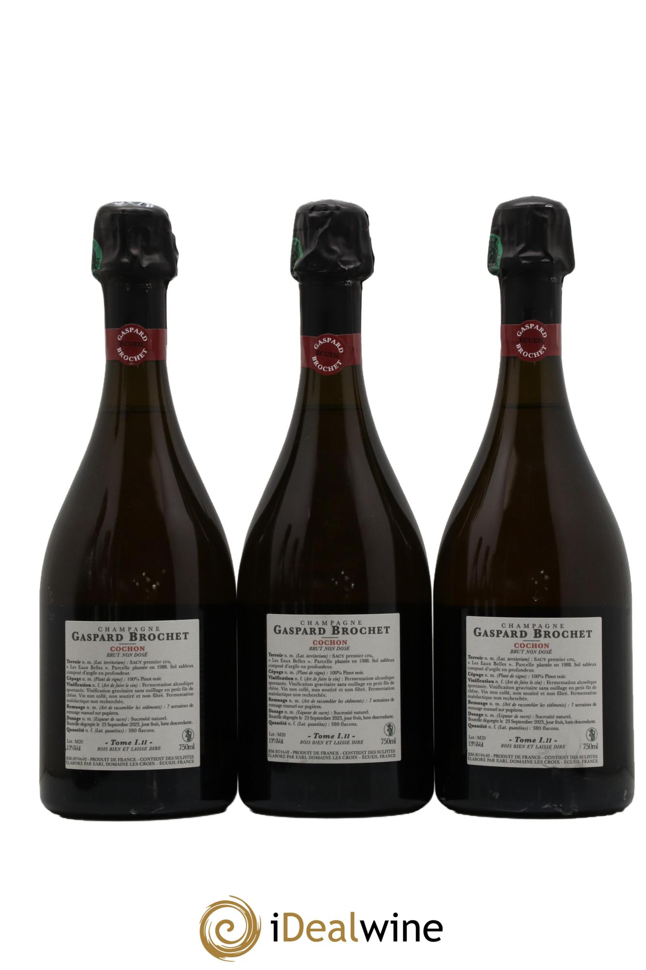Champagne Cochon Tome I.II Gaspard Brochet - Lot de 3 bouteilles - 1