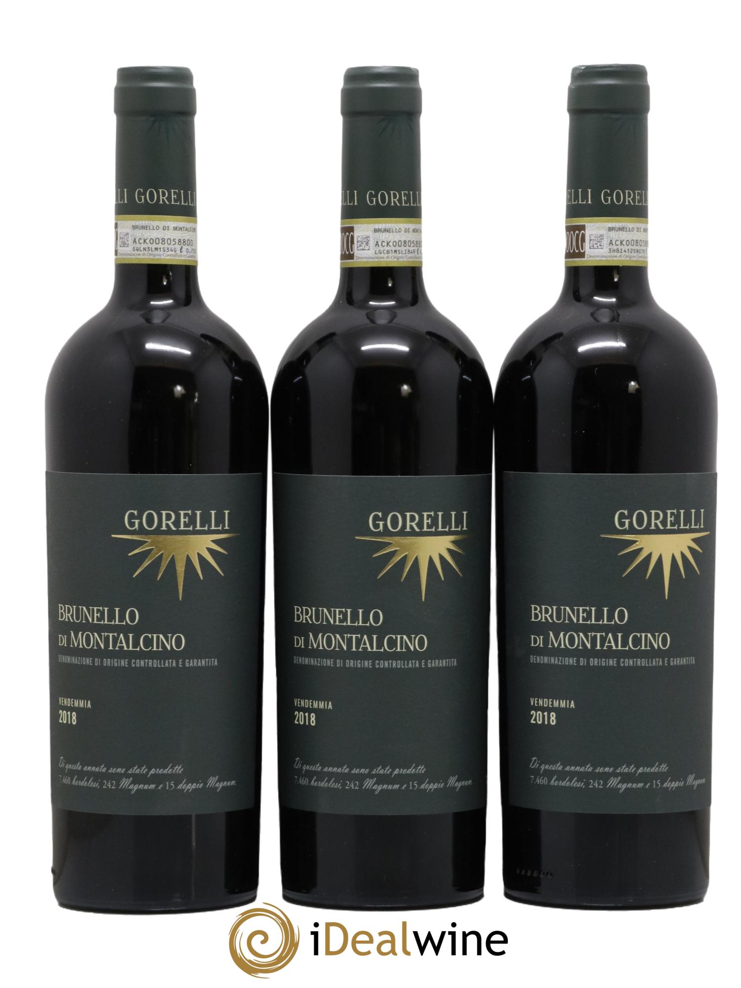 Brunello di Montalcino DOCG Gorelli 2018 - Lot de 3 bouteilles - 0