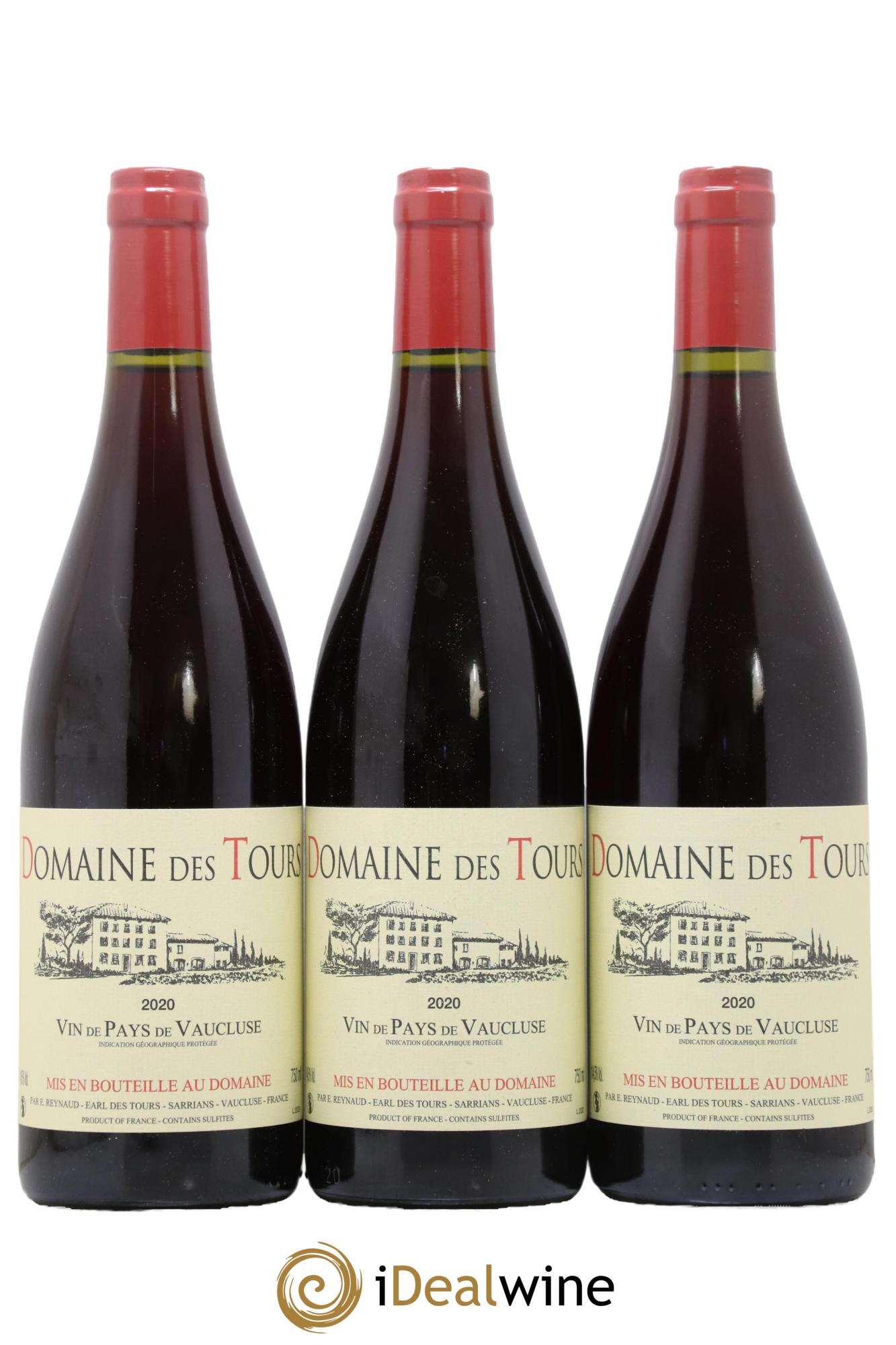 Vaucluse (Vin de Pays de Vaucluse) Domaine des Tours Emmanuel Reynaud 2020 - Lot de 3 bouteilles - 0