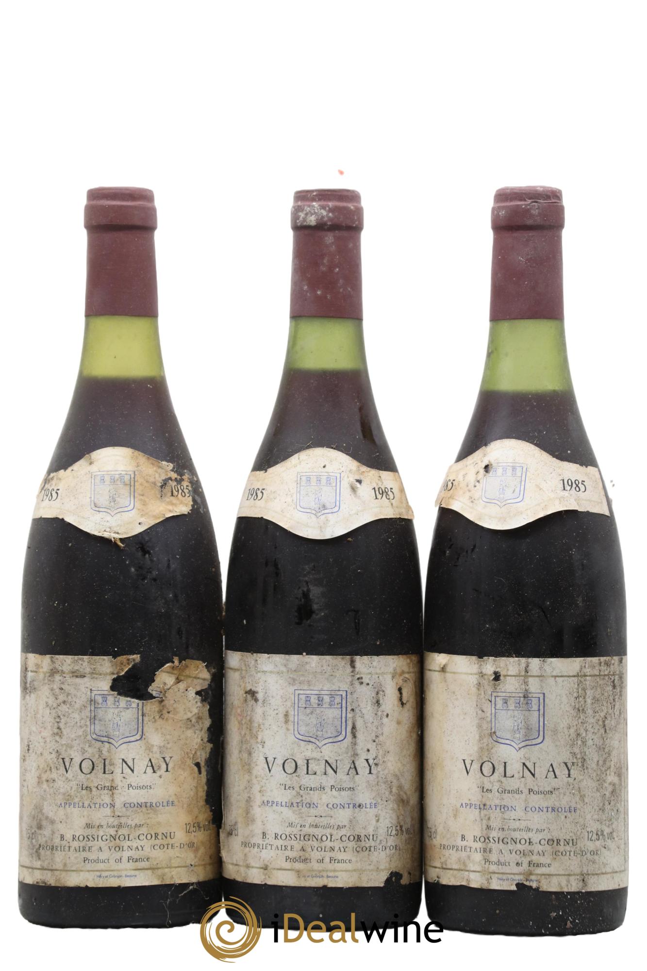 Volnay Les Grands Poisots Rossignol Cornu 1985 - Lot de 3 bouteilles - 0