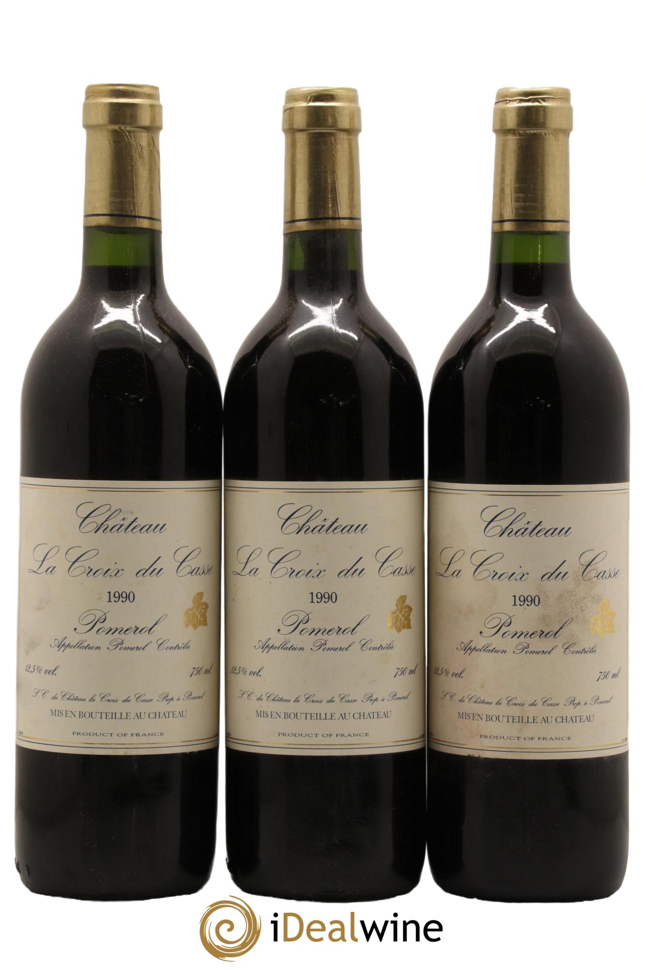 Château la Croix du Casse 1990 - Lot de 3 bouteilles - 0