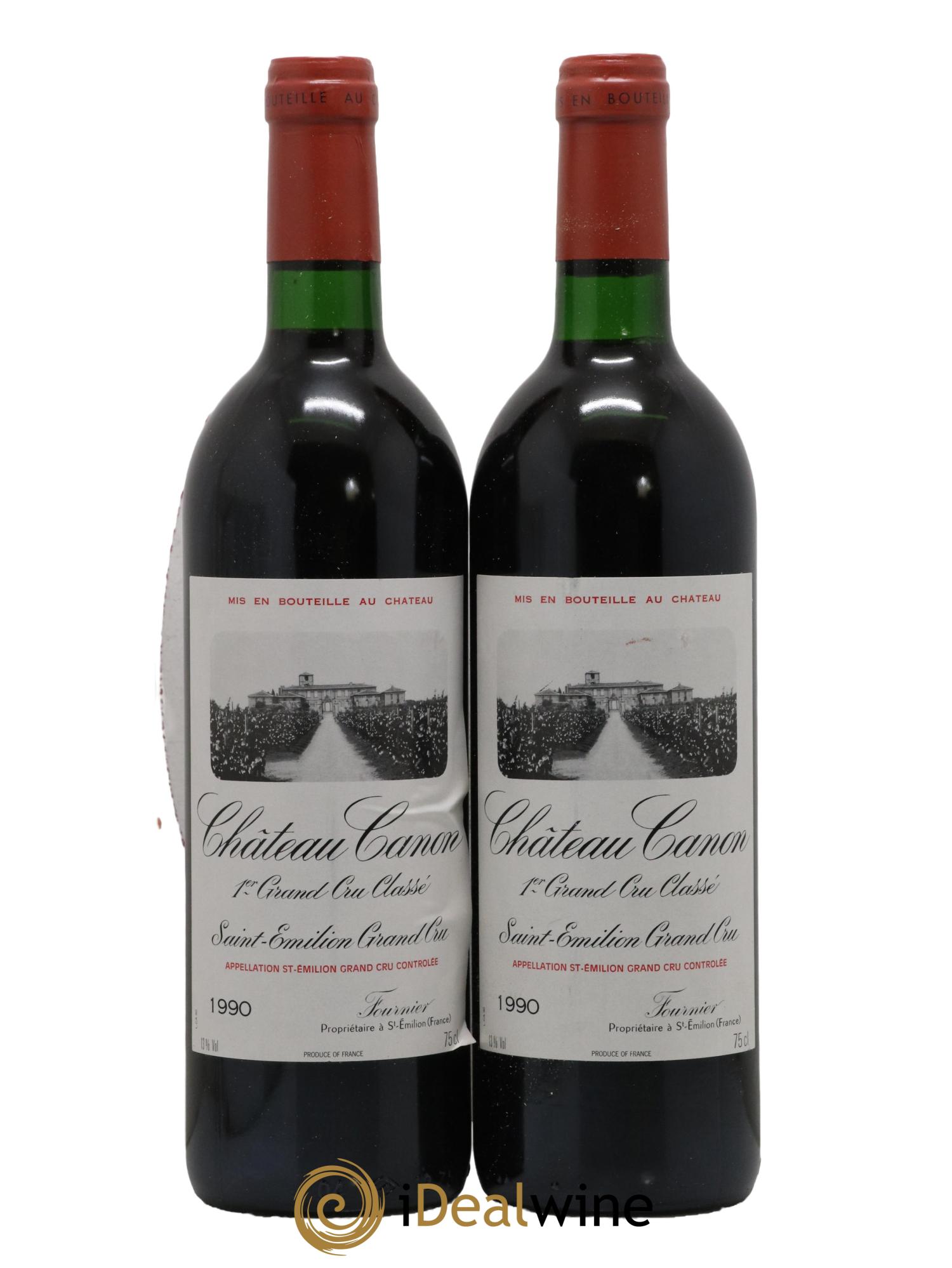 Château Canon 1er Grand Cru Classé B 1990 - Lot de 2 bouteilles - 0