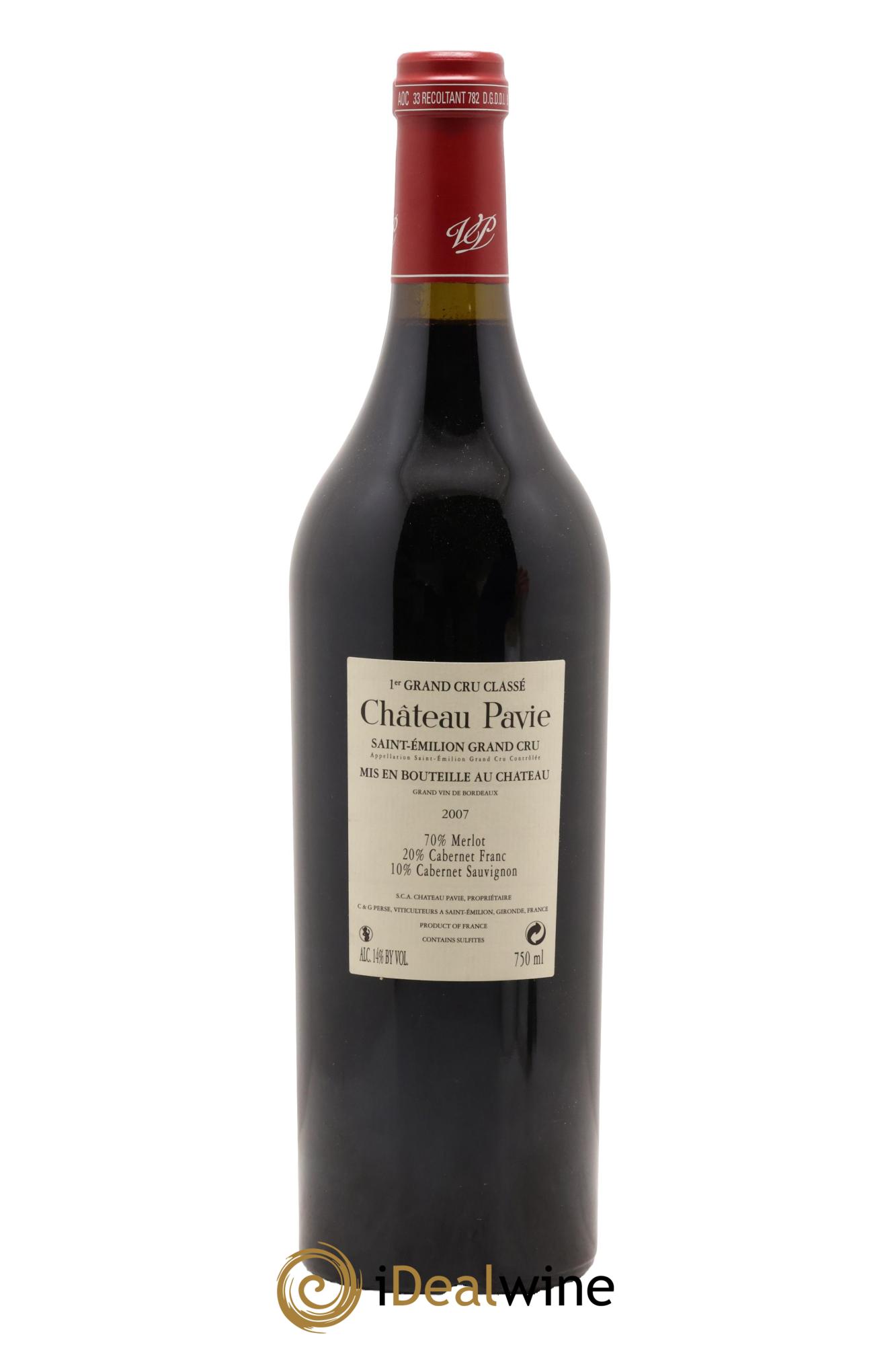 Château Pavie 1er Grand Cru Classé A 2007 - Lot de 1 bouteille - 1