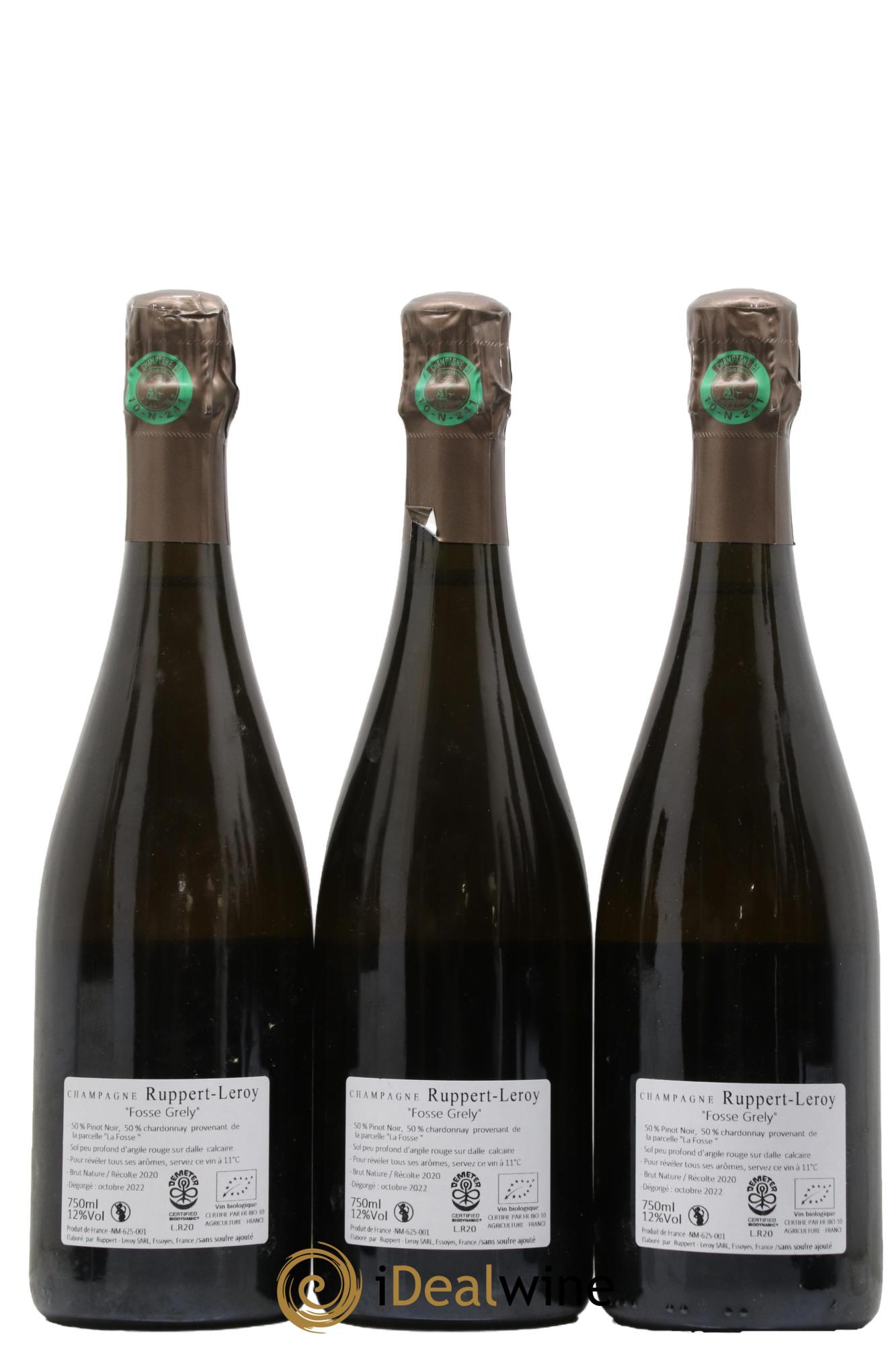 Fosse-Grely Brut Nature Ruppert-Leroy 2020 - Lot de 3 bouteilles - 1