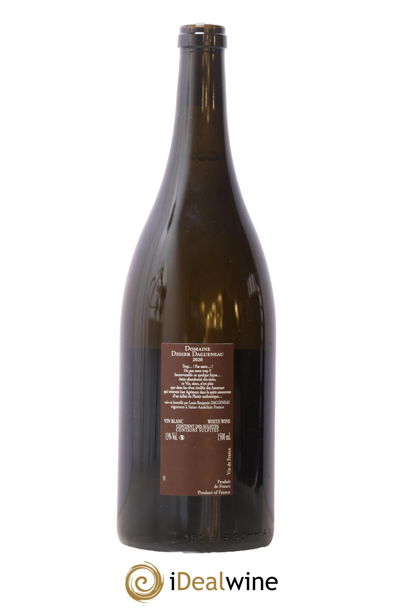 Vin de France (anciennement Pouilly-Fumé) Pur Sang Dagueneau (Domaine Didier - Louis-Benjamin) 2020 - Posten von 1 Magnum - 1