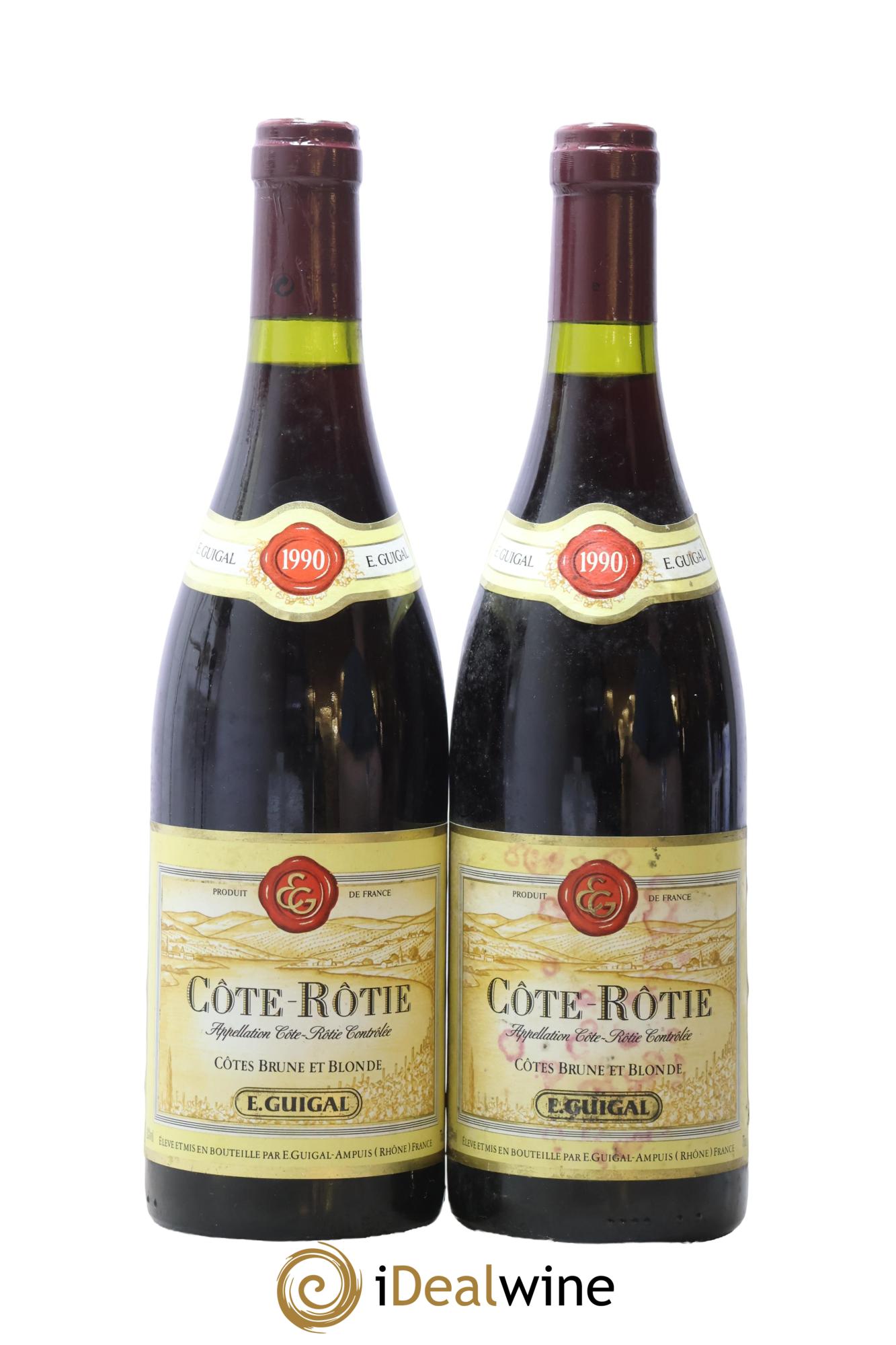 Côte-Rôtie Côtes Brune et Blonde Guigal 1990 - Lot of 2 bottles - 0