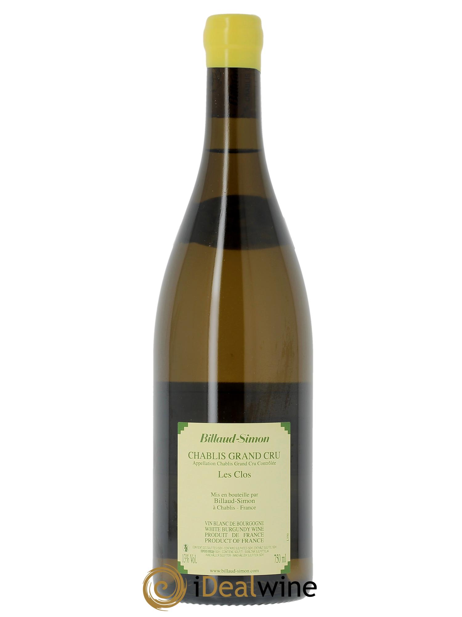 Chablis Grand Cru Les Clos Billaud-Simon (Domaine) 2023 - Lot de 1 bouteille - 1