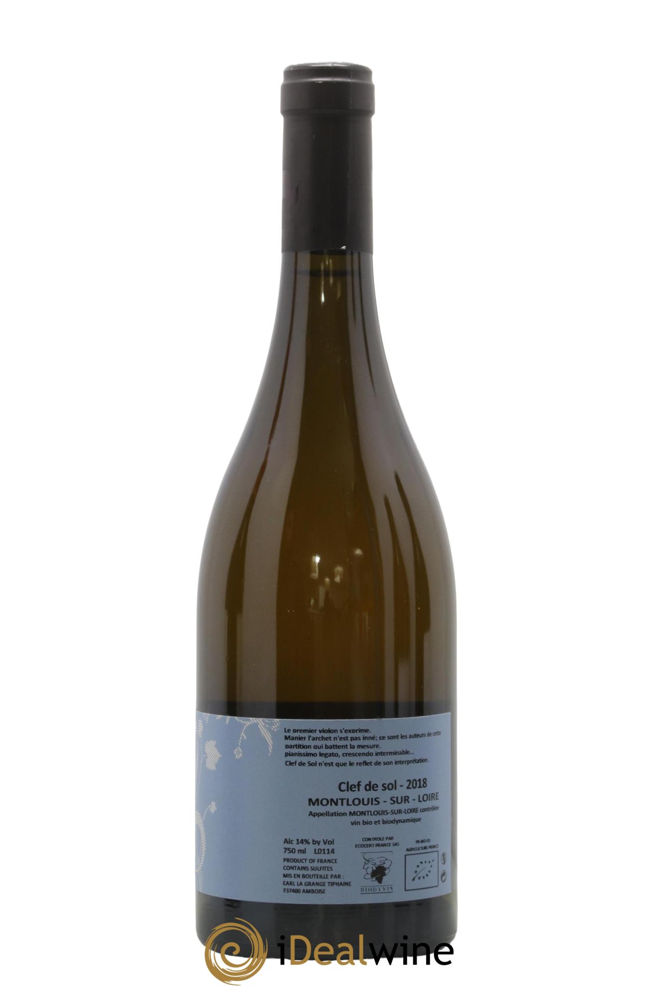 Montlouis-sur-Loire Clef de Sol La Grange Tiphaine 2018 - Lot de 1 bouteille - 1
