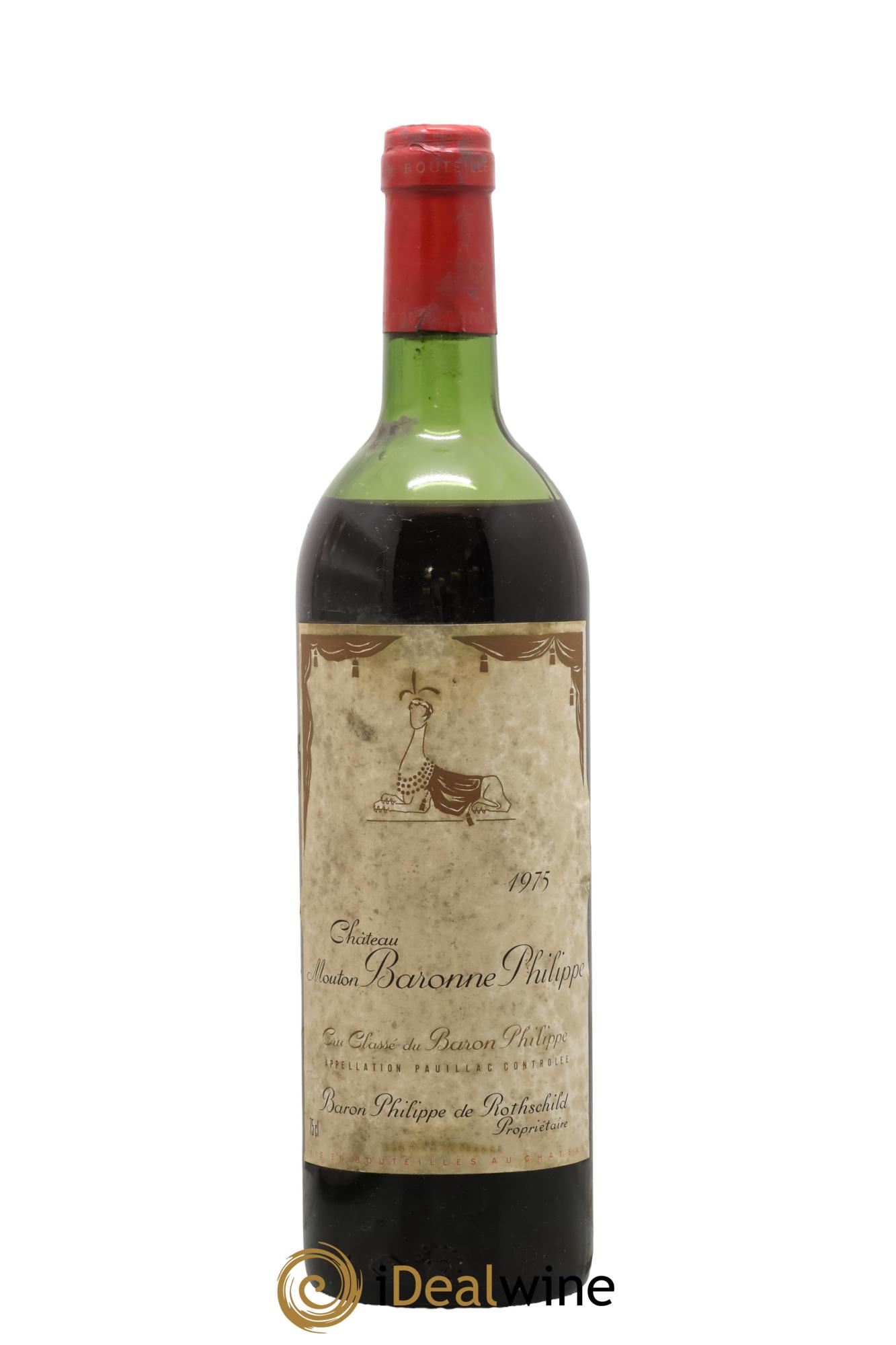 Château d' Armailhac - Mouton Baron(ne) Philippe 5ème Grand Cru Classé 1975 - Lot de 1 bouteille - 0
