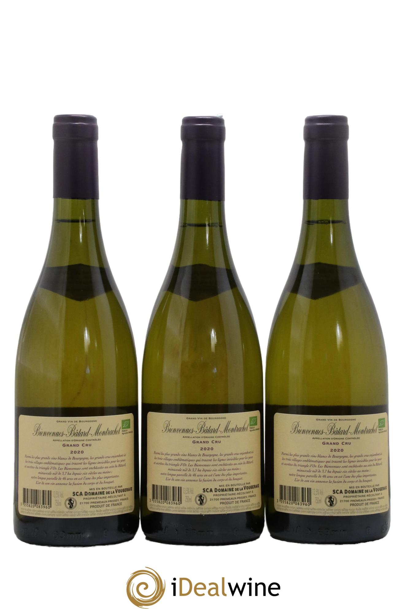 Bienvenues-Bâtard-Montrachet Grand Cru La Vougeraie 2020 - Lotto di 3 bottiglie - 1