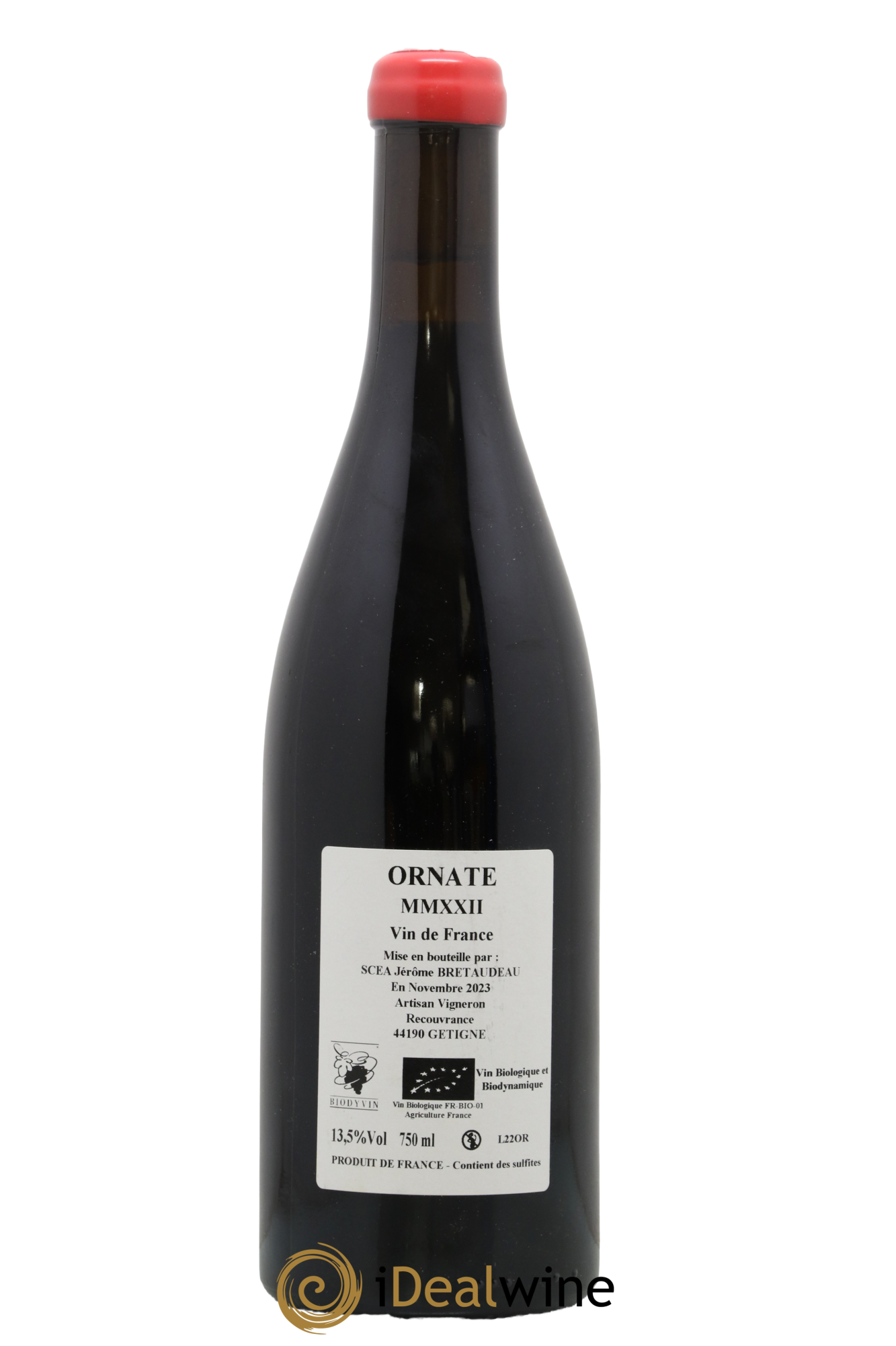 Vin de France Merlot Ornaté Jérôme Bretaudeau - Domaine de Bellevue 2022 - Lot of 1 bottle - 1