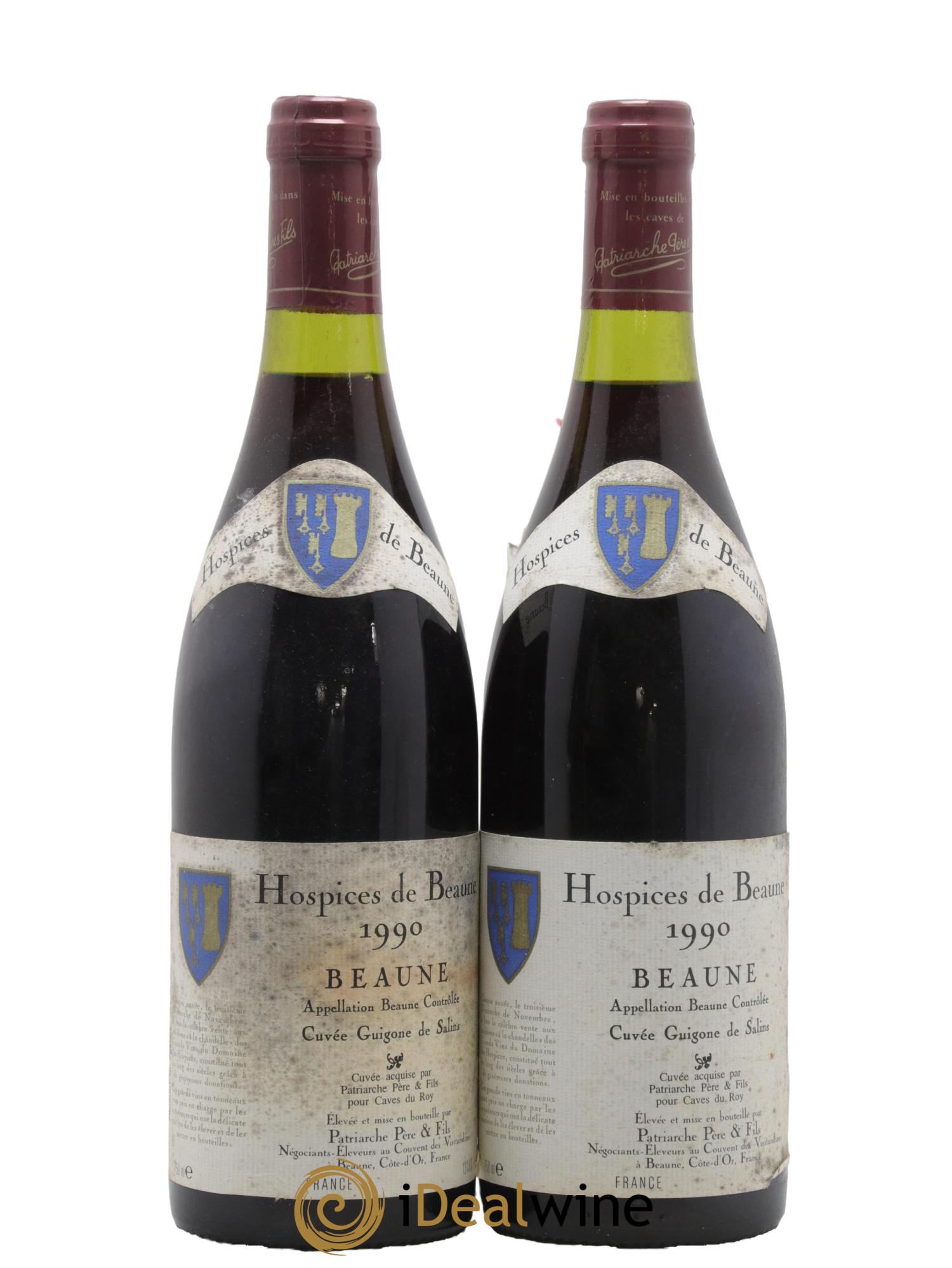 Beaune Guigone de Salins Patriarche Hospices De Beaune 1990 - Lotto di 2 bottiglie - 0