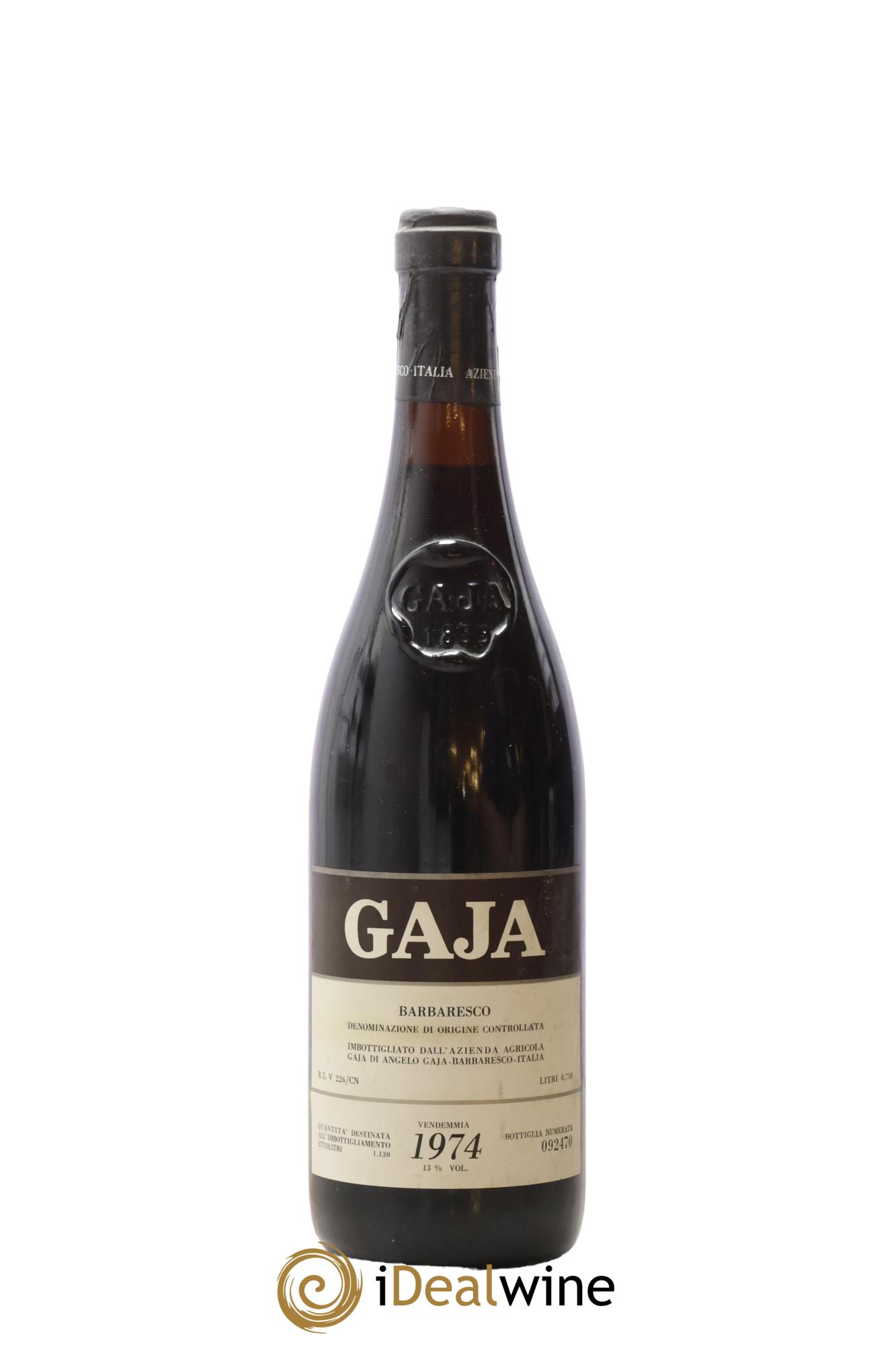 Barbaresco DOCG Angelo Gaja 1974 - Lot de 1 bouteille - 0