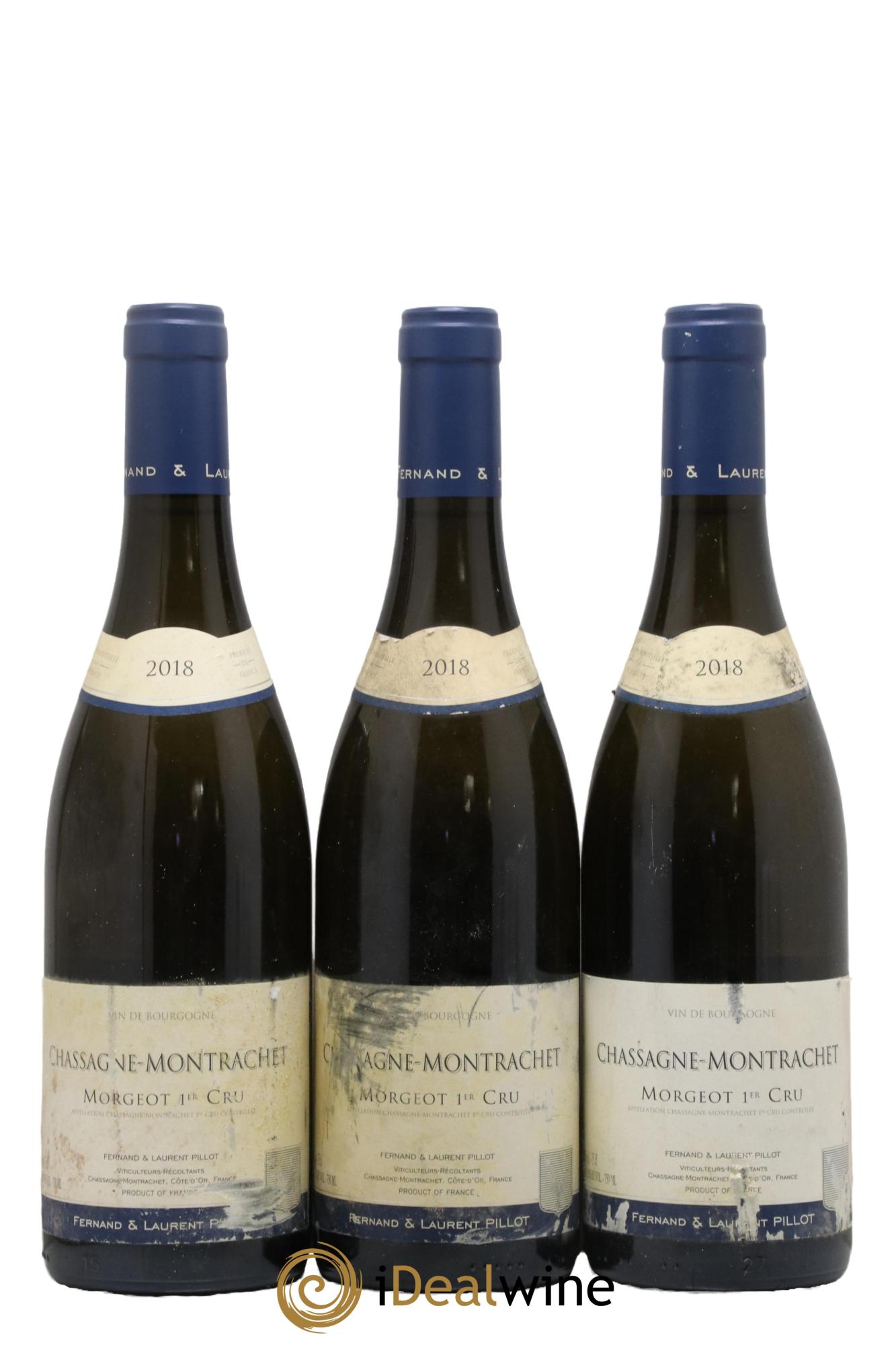 Chassagne-Montrachet 1er Cru Morgeot Fernand et Laurent Pillot 2018 - Posten von 3 Flaschen - 0