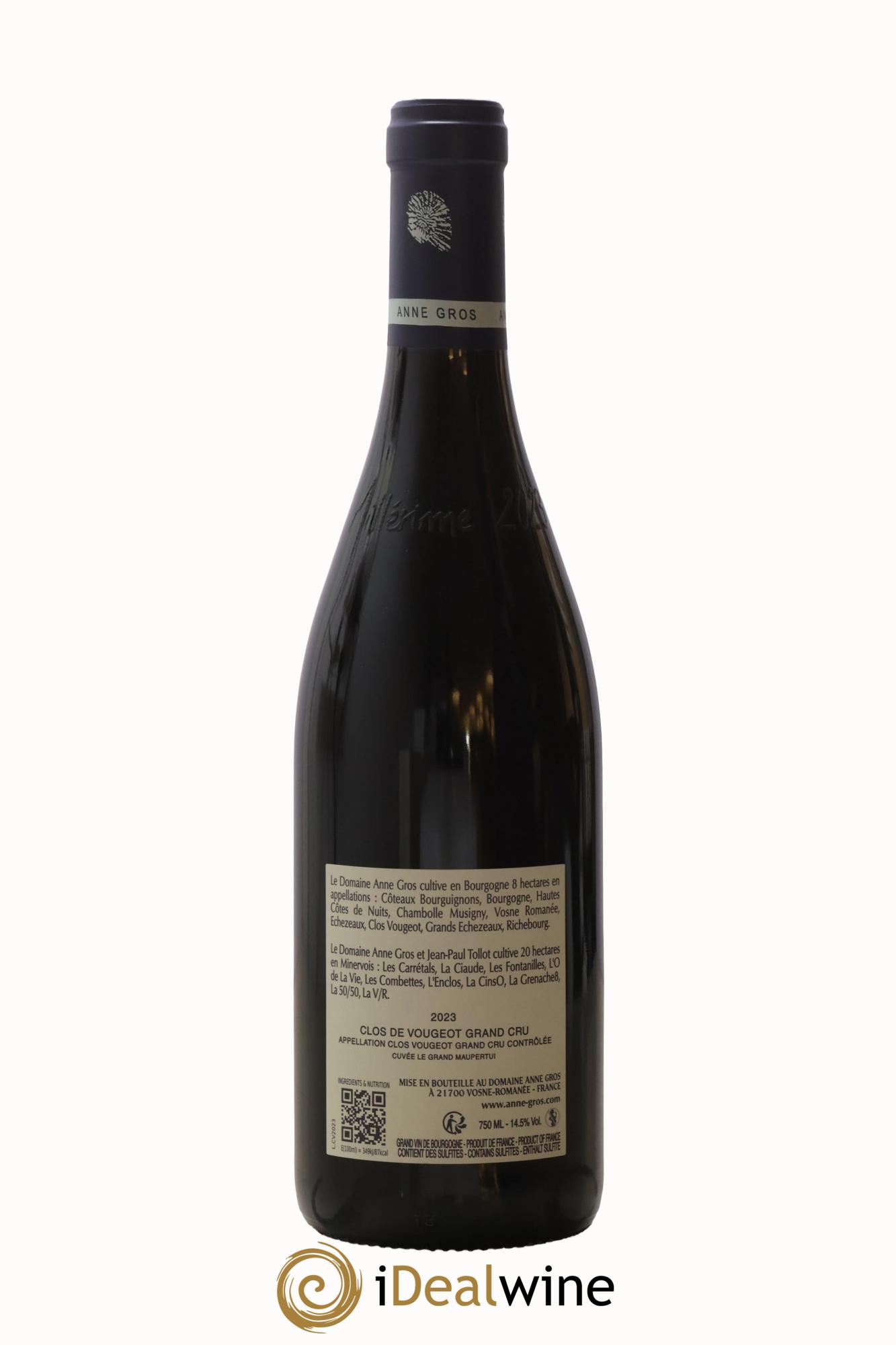 Clos de Vougeot Grand Cru Le Grand Maupertui Anne Gros 2023 - Posten von 1 Flasche - 1