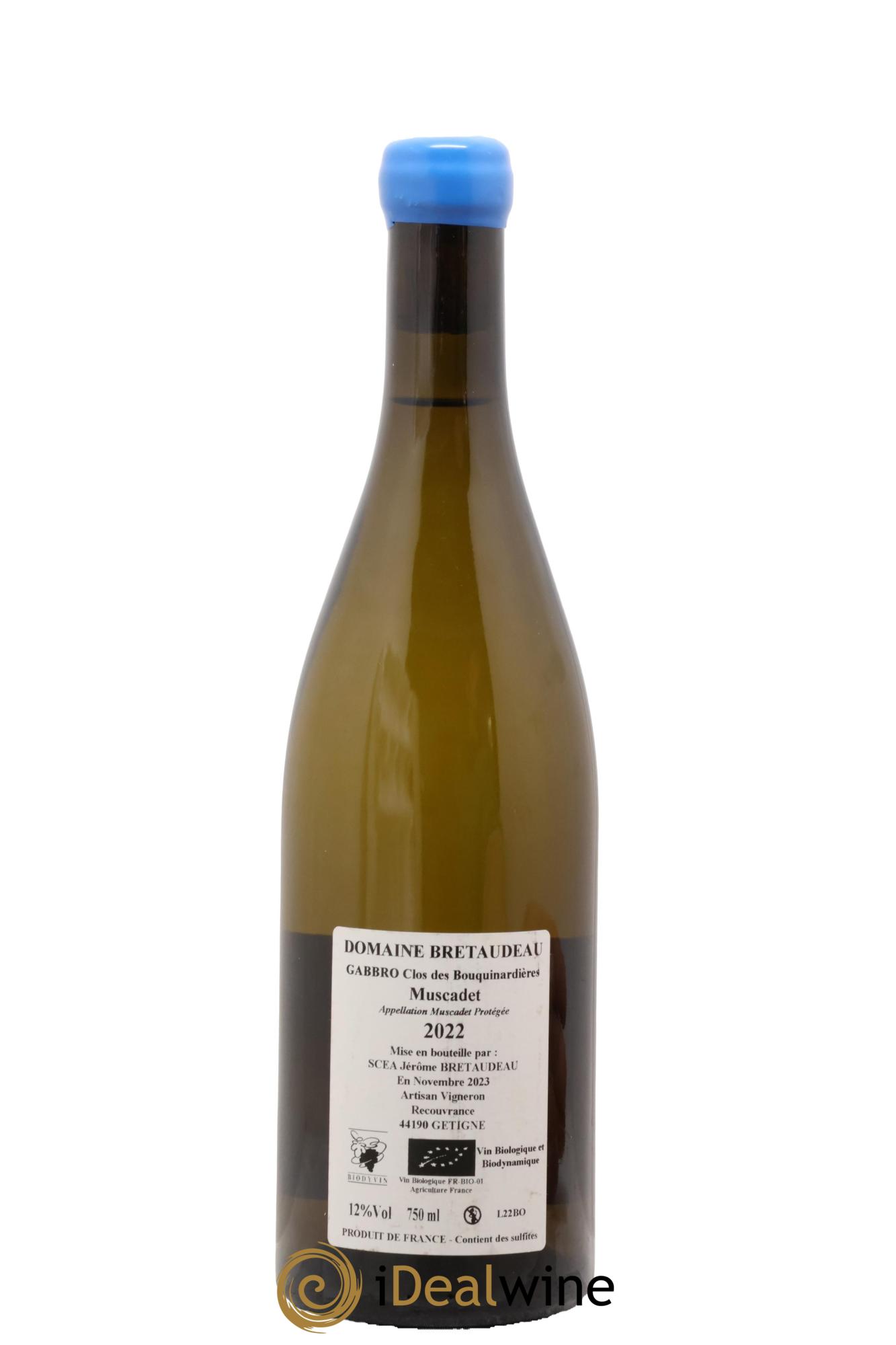 Muscadet-Sèvre-et-Maine Gabbro Clos des Bouquinardières Jérôme Bretaudeau - Domaine de Bellevue 2022 - Lot of 1 bottle - 1