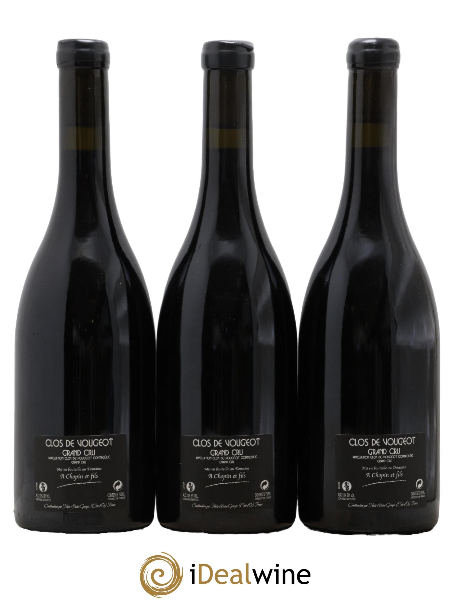 Clos de Vougeot Grand Cru Domaine Arnault Chopin 2019 - Lotto di 3 bottiglie - 1