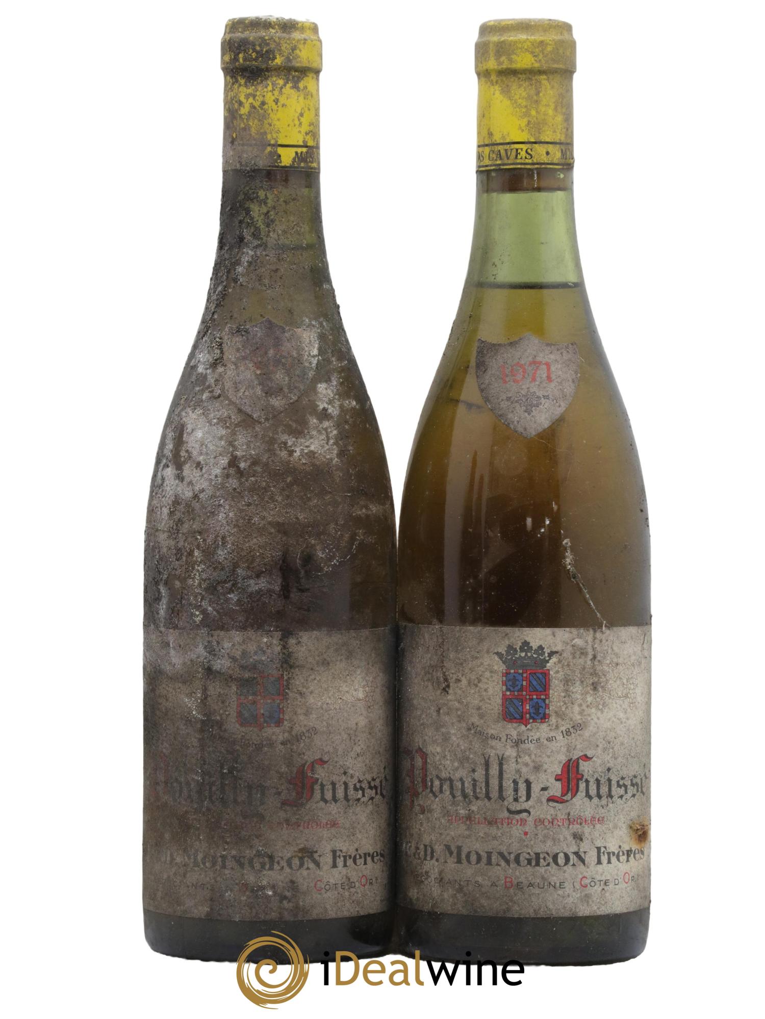Pouilly-Fuissé Domaine Moingeon Frères 1971 - Lot de 2 bouteilles - 0