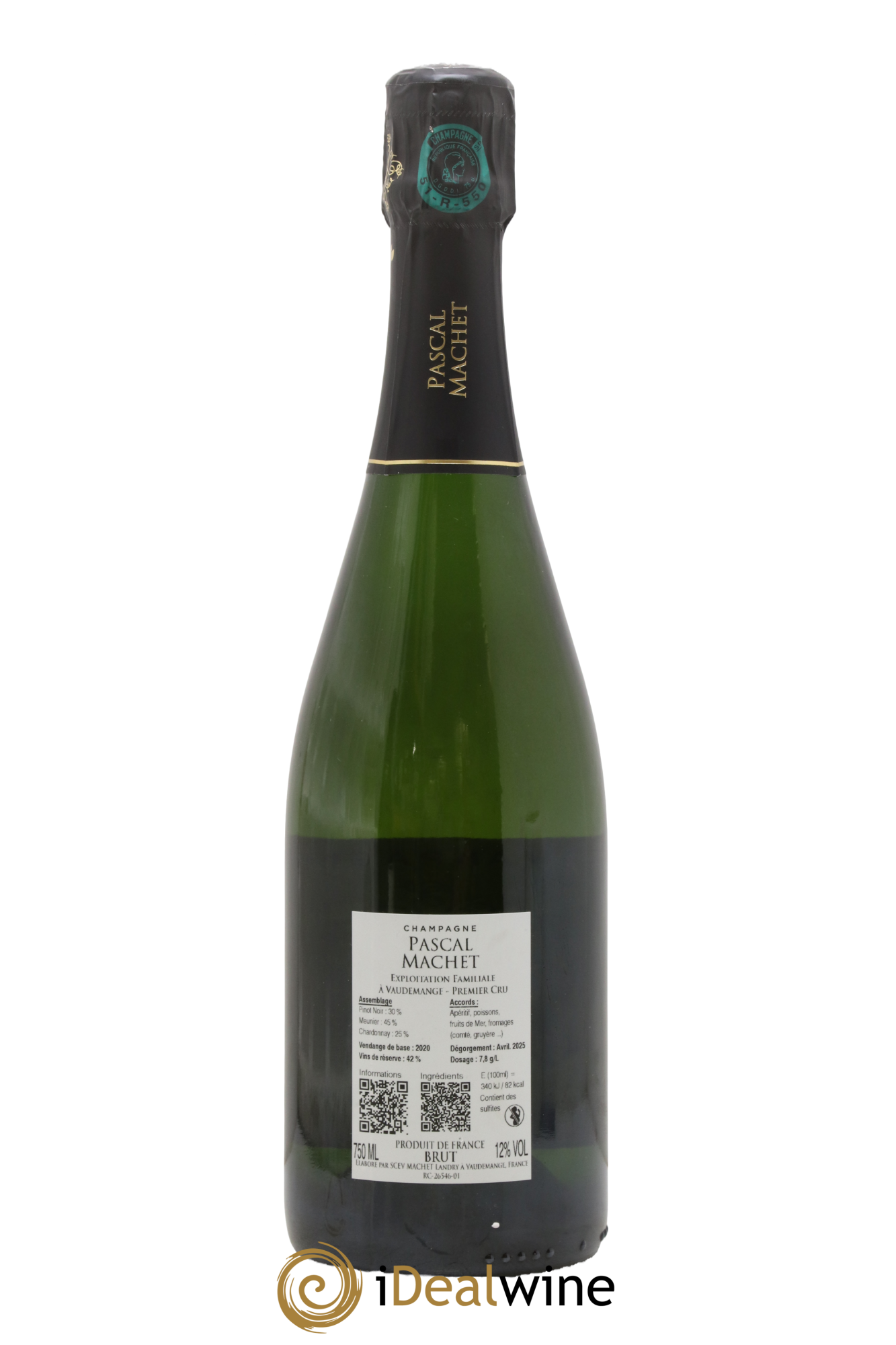 Champagne 1er cru Tradition Pascal Machet - Lot de 1 bouteille - 1