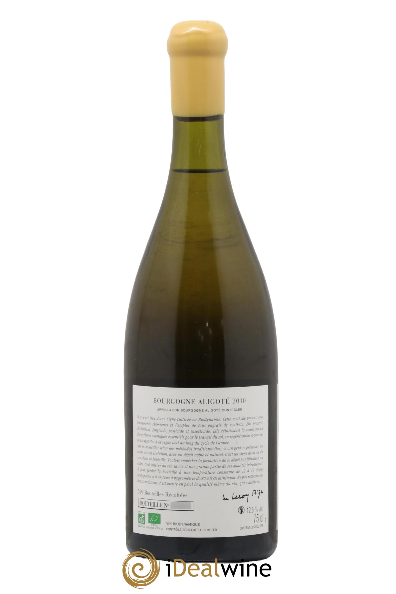 Bourgogne Aligoté Sous Chatelet d'Auvenay (Domaine) 2010 - Lot of 1 bottle - 1