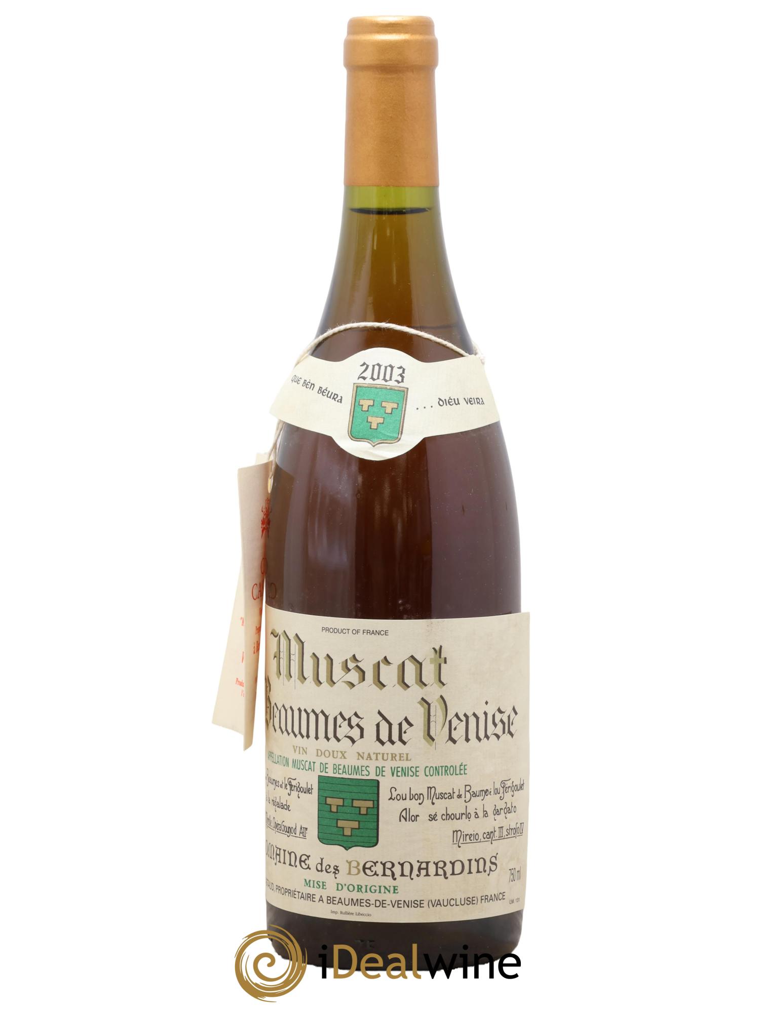 Muscat de Beaumes de Venise des Bernardins (Domaine) 2003 - Lot of 1 bottle - 0