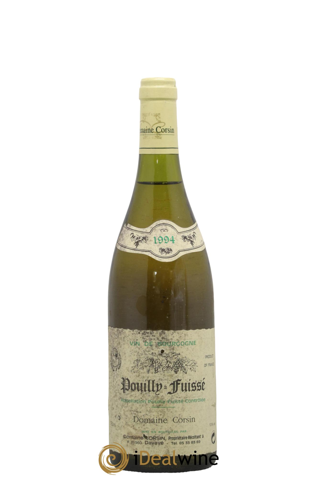 Pouilly-Fuissé Domaine Corsin Davaye 1994 - Posten von 1 Flasche - 0
