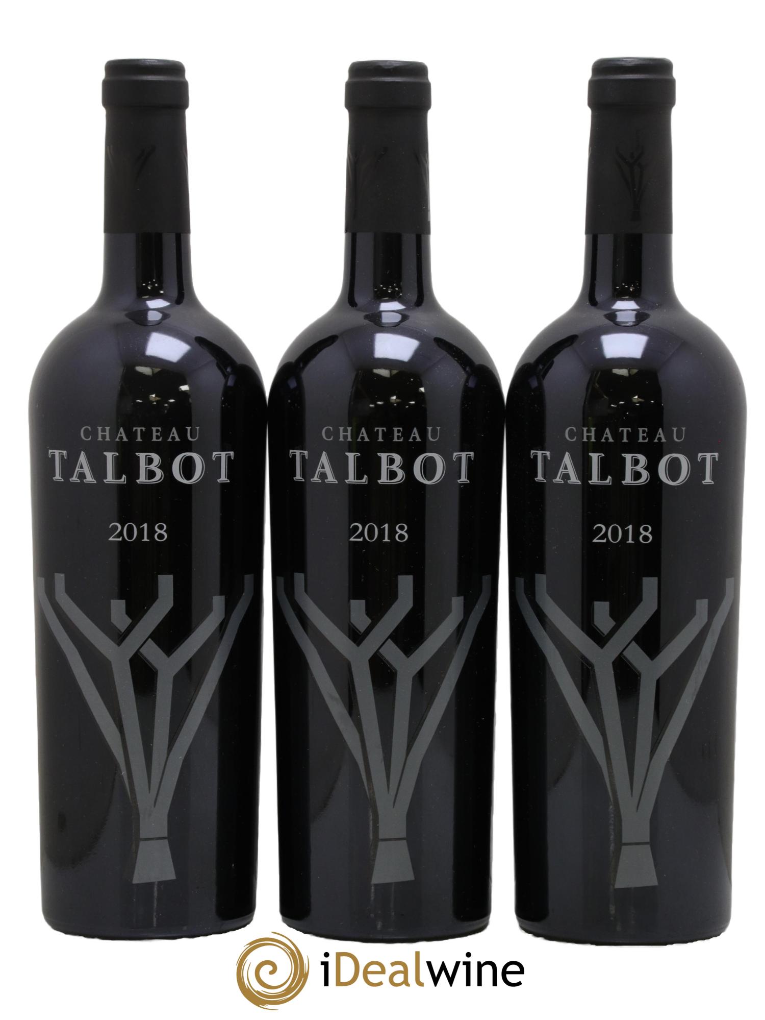 Château Talbot 4ème Grand Cru Classé 2018 - Lot de 3 bouteilles - 0