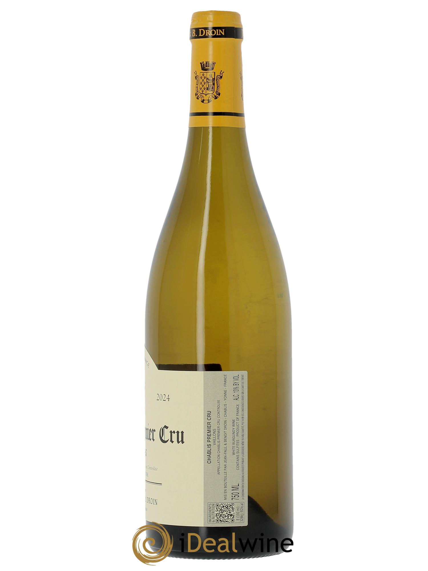 Chablis 1er Cru Vaillons Jean-Paul & Benoît Droin (Domaine) 2024 - Lotto di 1 bottiglia - 1