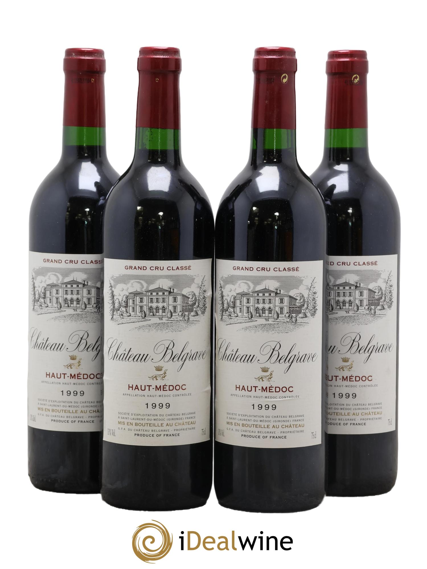 Château Belgrave 5ème Grand Cru Classé 1999 - Posten von 4 Flaschen - 0