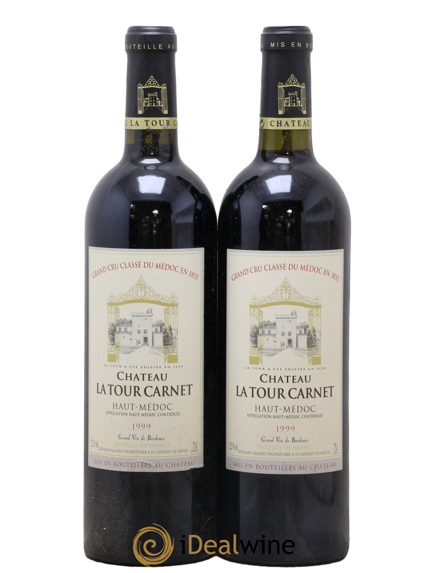 Château la Tour Carnet 4ème Grand Cru Classé 1999 - Lot of 2 bottles - 0