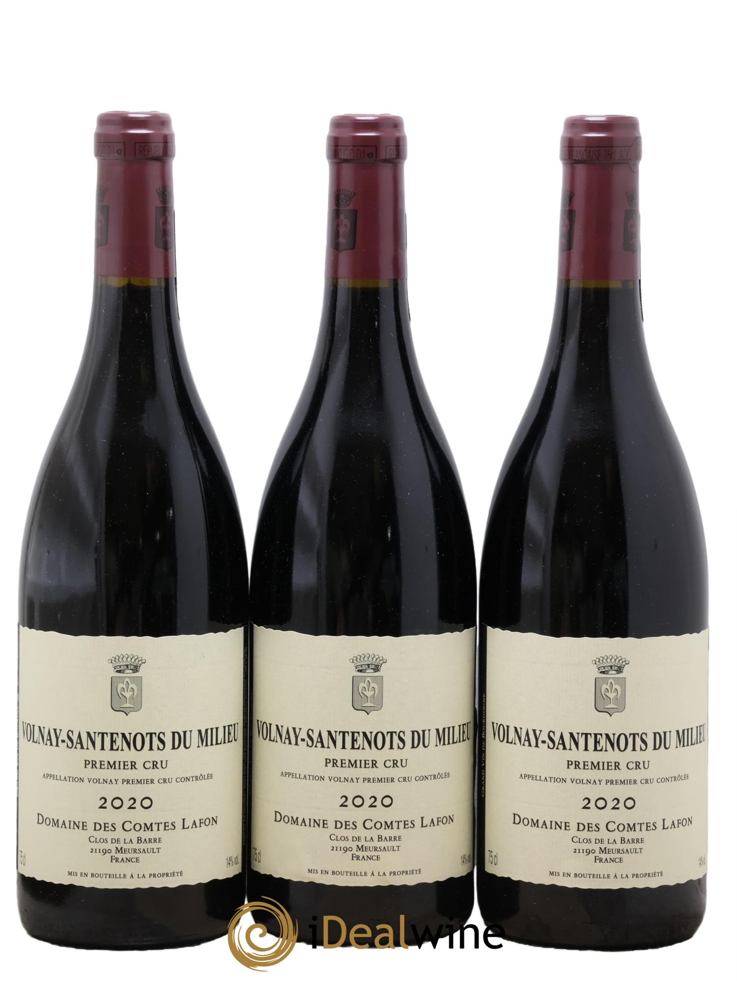 Volnay 1er Cru Santenots du Milieu Comtes Lafon (Domaine des) 2020 - Lotto di 3 bottiglie - 0