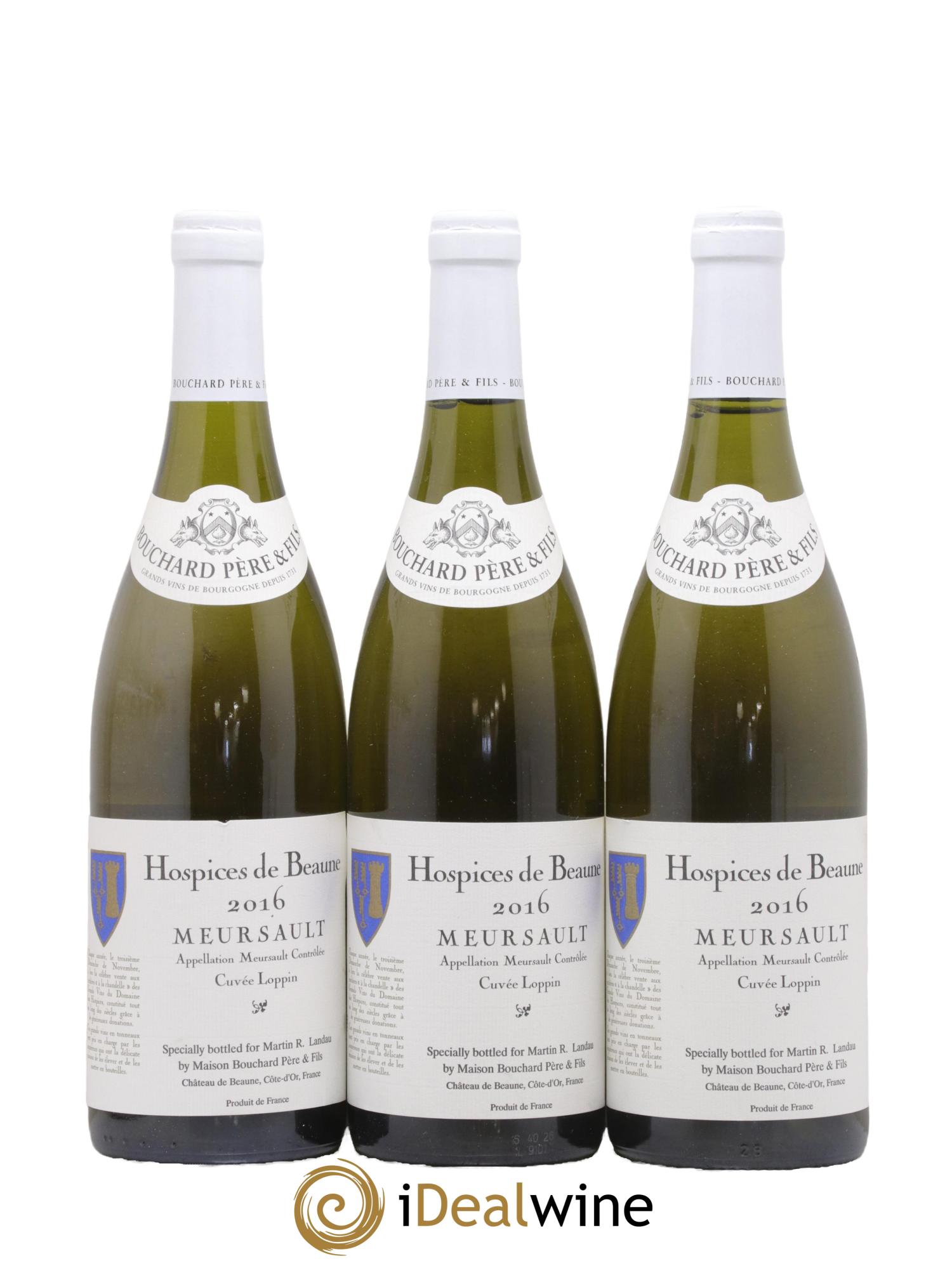 Meursault Cuvée Loppin Hospices de Beaune Bouchard Père et Fils 2016 - Posten von 3 Flaschen - 0