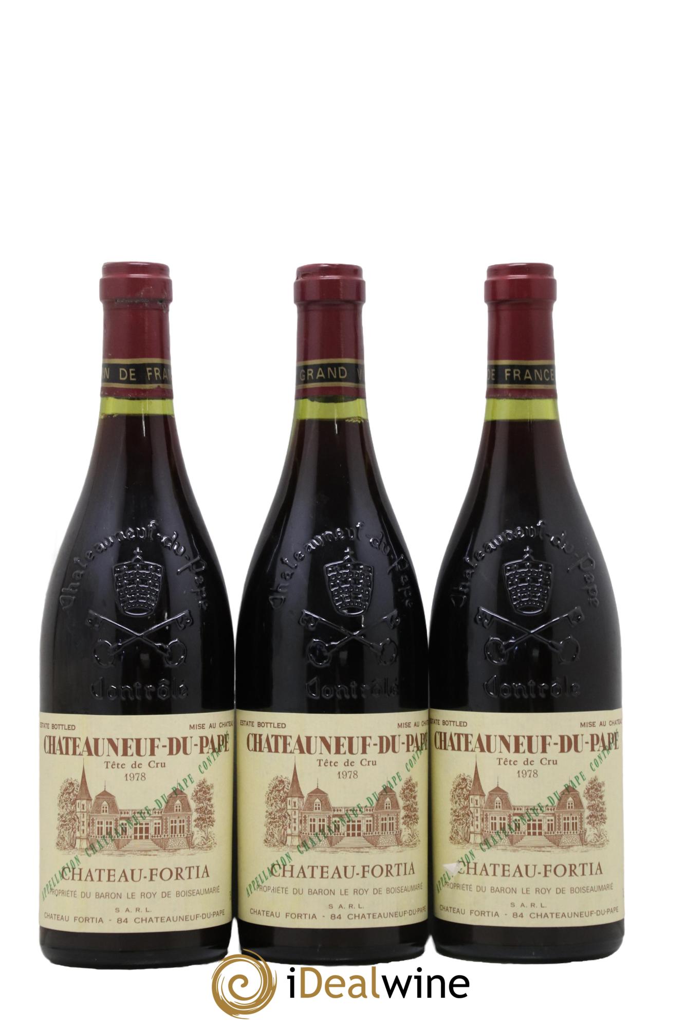 Châteauneuf-du-Pape Tête de Cru Château Fortia 1978 - Lot de 3 bouteilles - 0