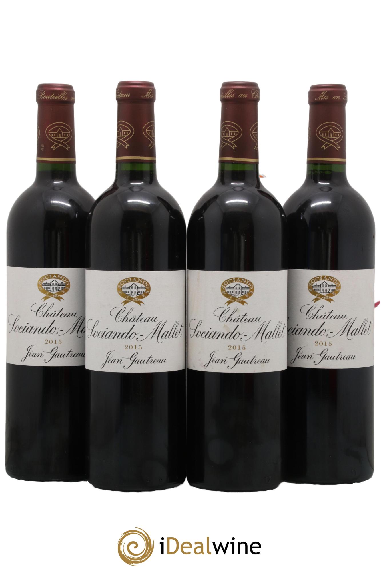 Château Sociando Mallet 2015 - Lotto di 4 bottiglie - 0