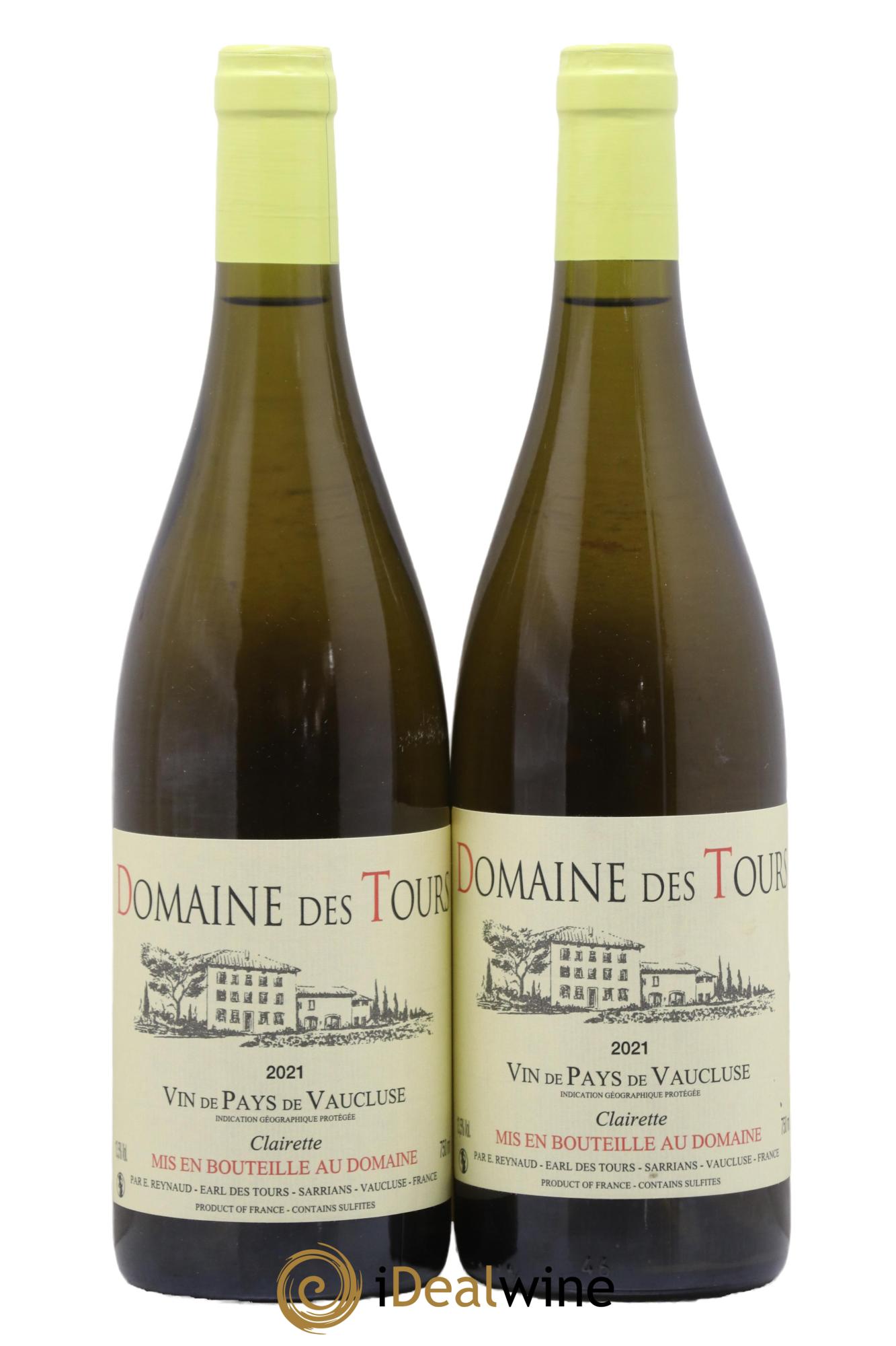 Vaucluse (Vin de Pays de Vaucluse) Domaine des Tours Clairette Emmanuel Reynaud 2021 - Lot de 2 bouteilles - 0