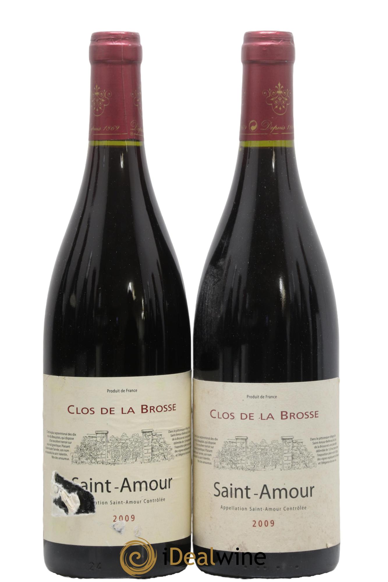 Saint Amour Clos De La Brosse 2009 - Lot of 2 bottles - 0