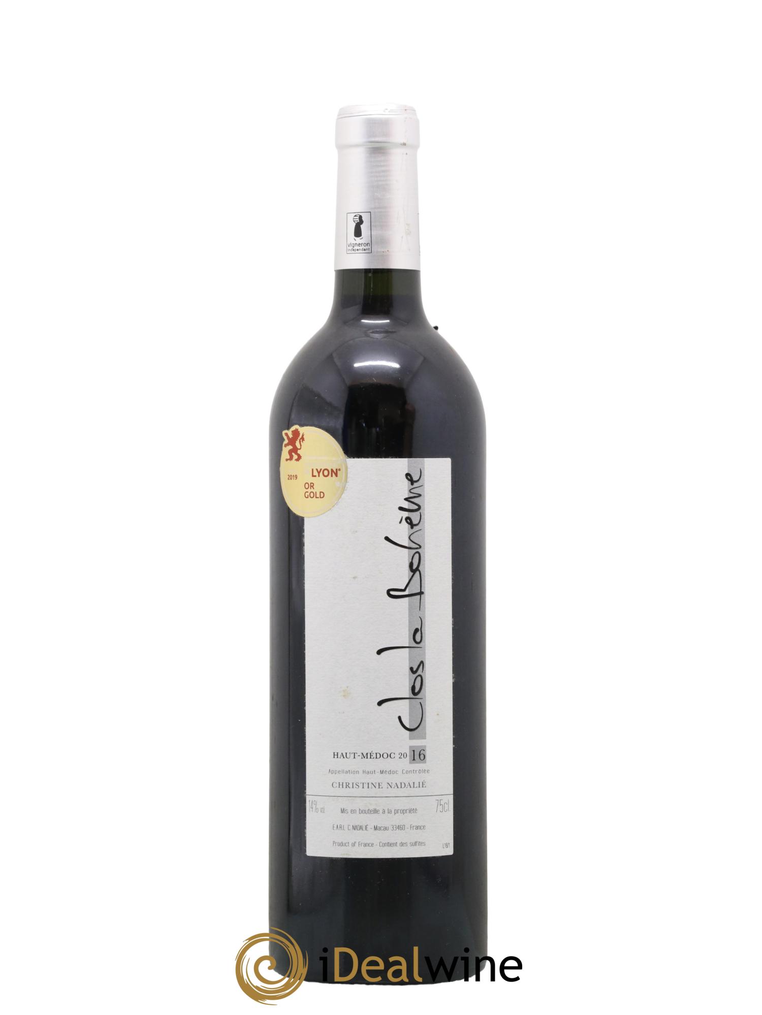 Haut Médoc Cru Bourgeois Clos La Boheme Christine Nadalie 2016 - Lot de 1 bouteille - 0